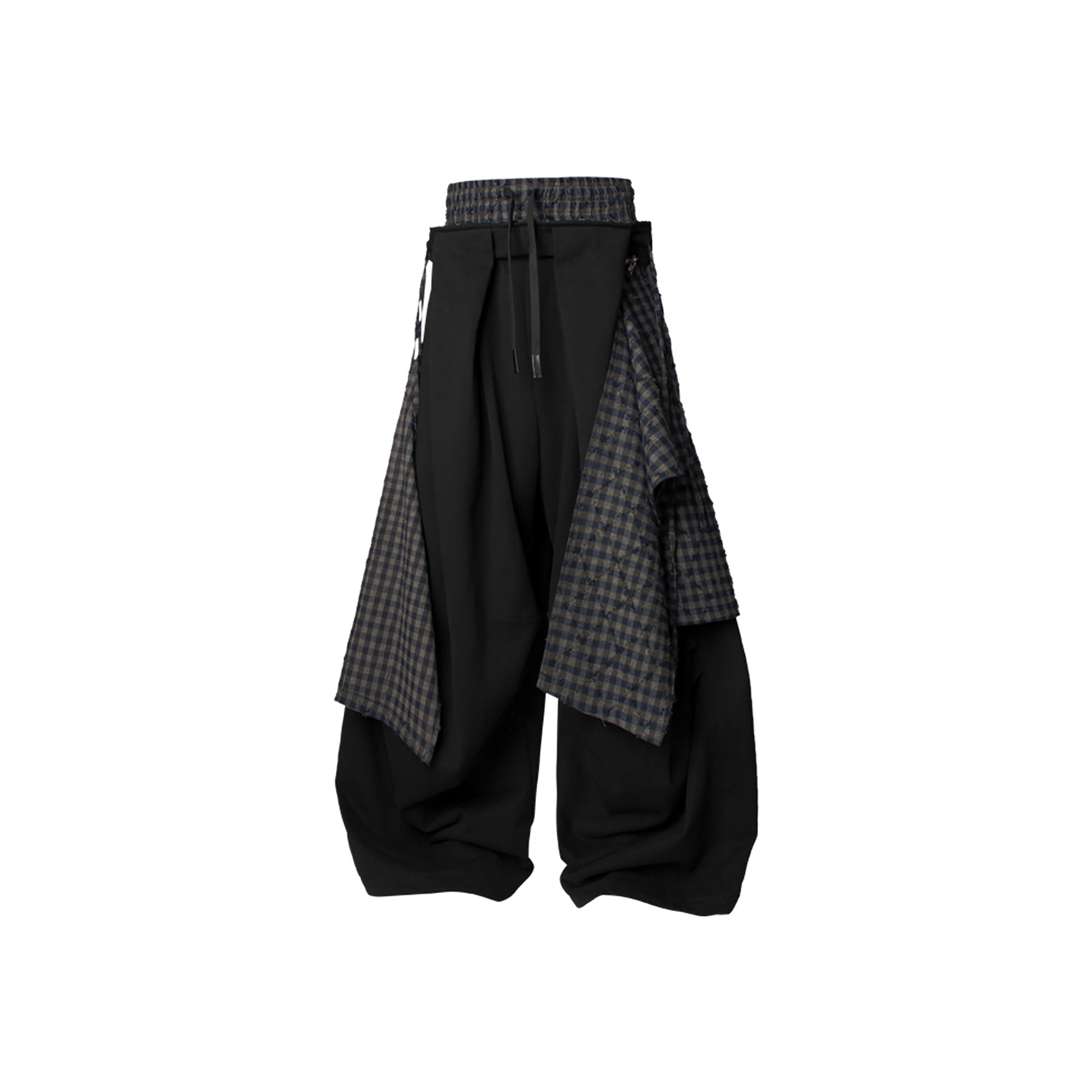 RELABEL Double Waistband Detachable Back Flap Oversized Sweatpants Black-Pants-XS-Free Shipping Leatheretro