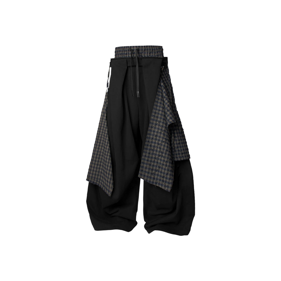 RELABEL Double Waistband Detachable Back Flap Oversized Sweatpants Black-Pants-XS-Free Shipping Leatheretro