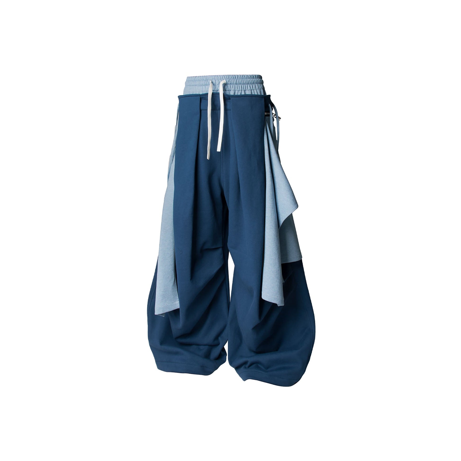 RELABEL Double Waistband Detachable Back Flap Oversized Sweatpants Blue-Pants-XS (Preorder)-Free Shipping Leatheretro