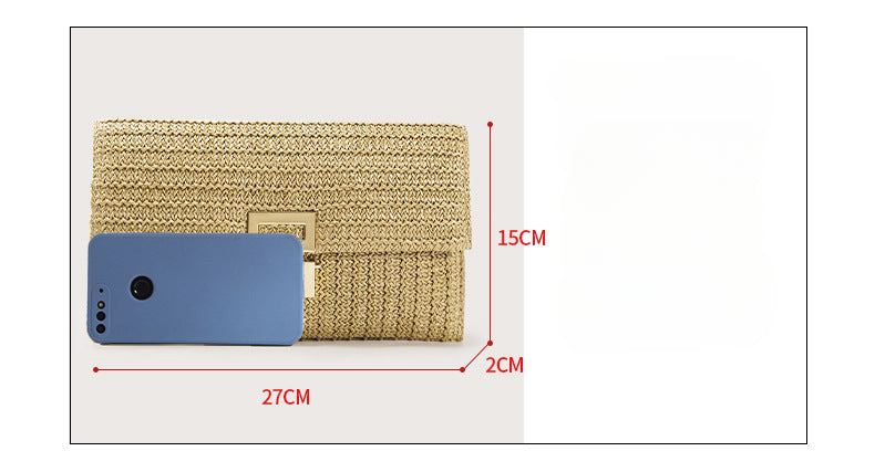 Women's Woven Straw Handbag-apricot-27x15x2CM-Free Shipping Leatheretro