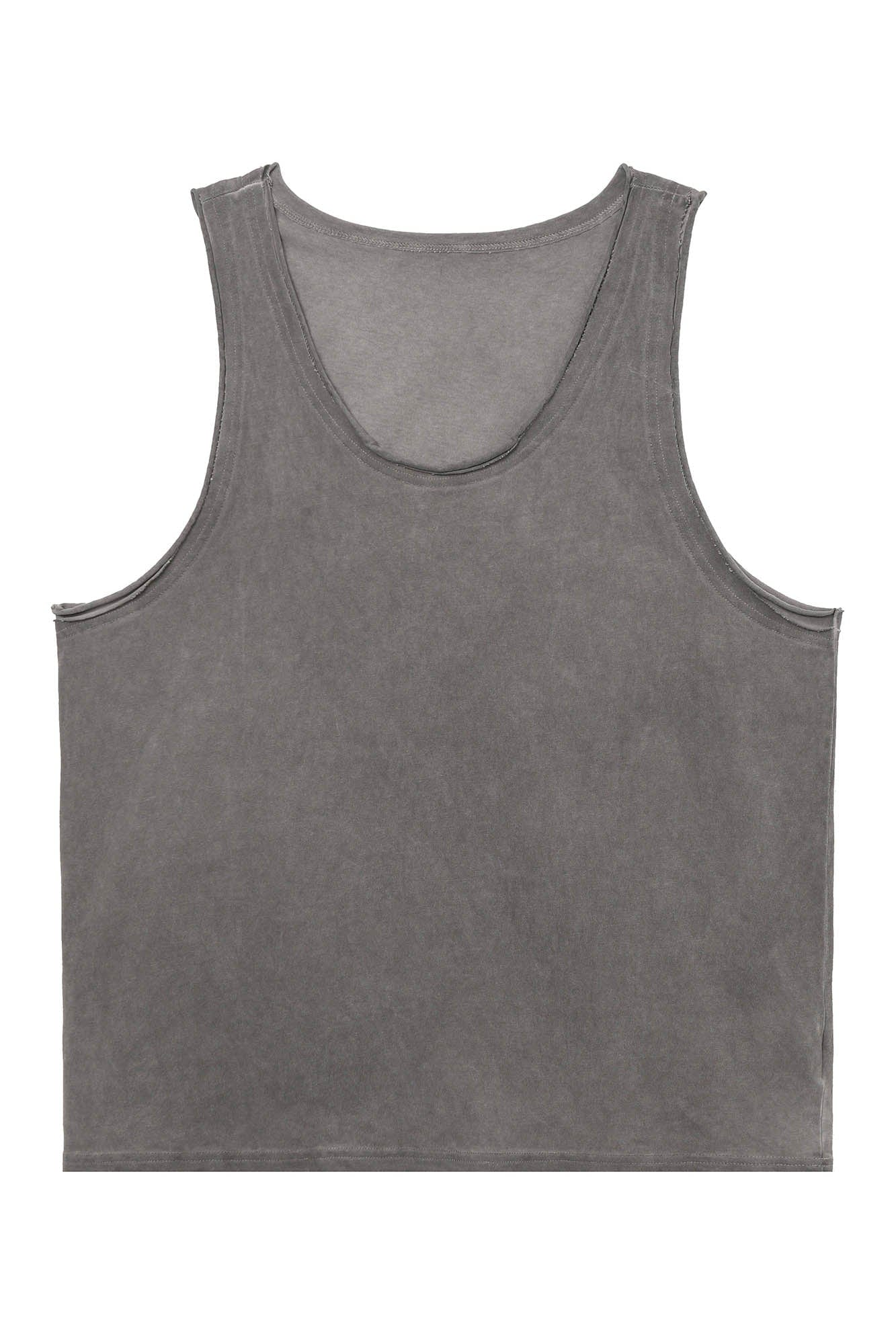 CLP Essential Washed Raw-Edge Tank Top-Tank Top-M-Black-Free Shipping Leatheretro