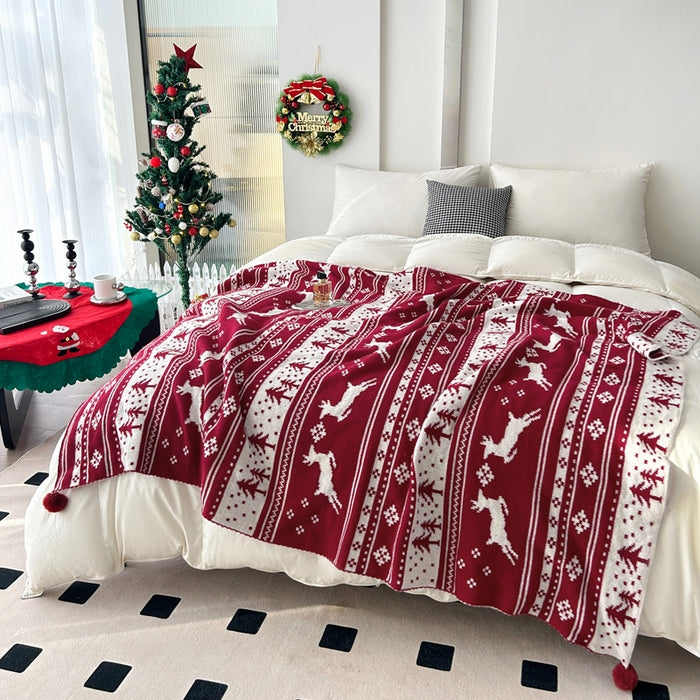 Merry christmas soft knitted blanket-Blankets-A-110x130cm-Free Shipping Leatheretro