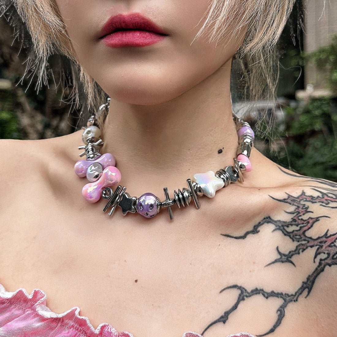 ILLUSORY Time Machine Mixed Beads Charm Necklace-Necklace-Regular (14.96¨C17.72 inches)-Free Shipping Leatheretro