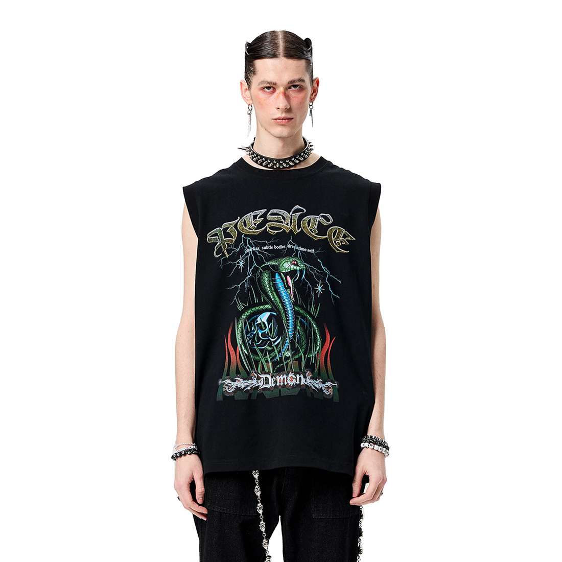 ERISSTOFF Sepultura Cobra Graphic Oversized Tank Top-Tank Top-S-Free Shipping Leatheretro