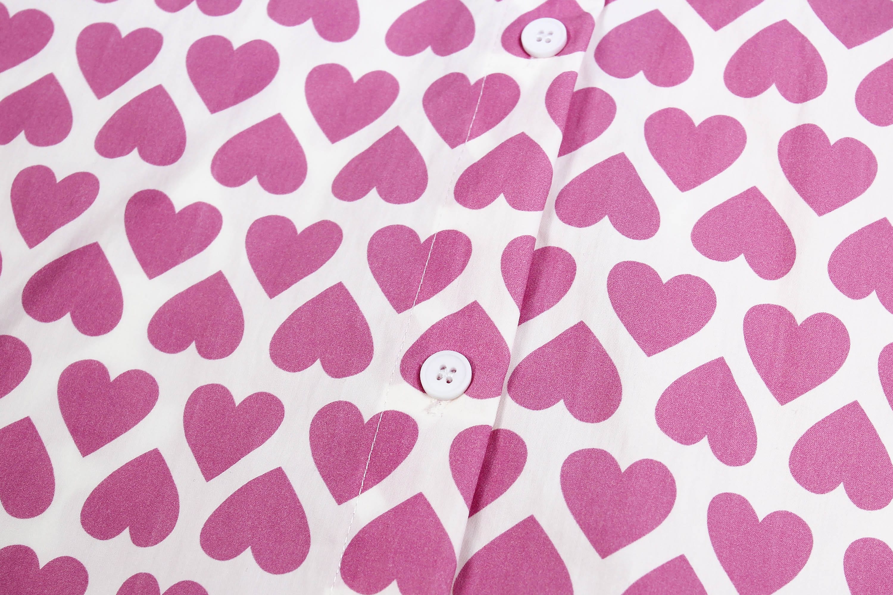 CLP Pink Heart Full-Print Shirt-Shirt-M-Free Shipping Leatheretro