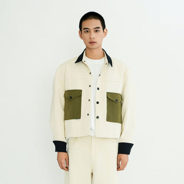 WIID Contrast Utility Pocket Barn Jacket-Jacket-M-Free Shipping Leatheretro
