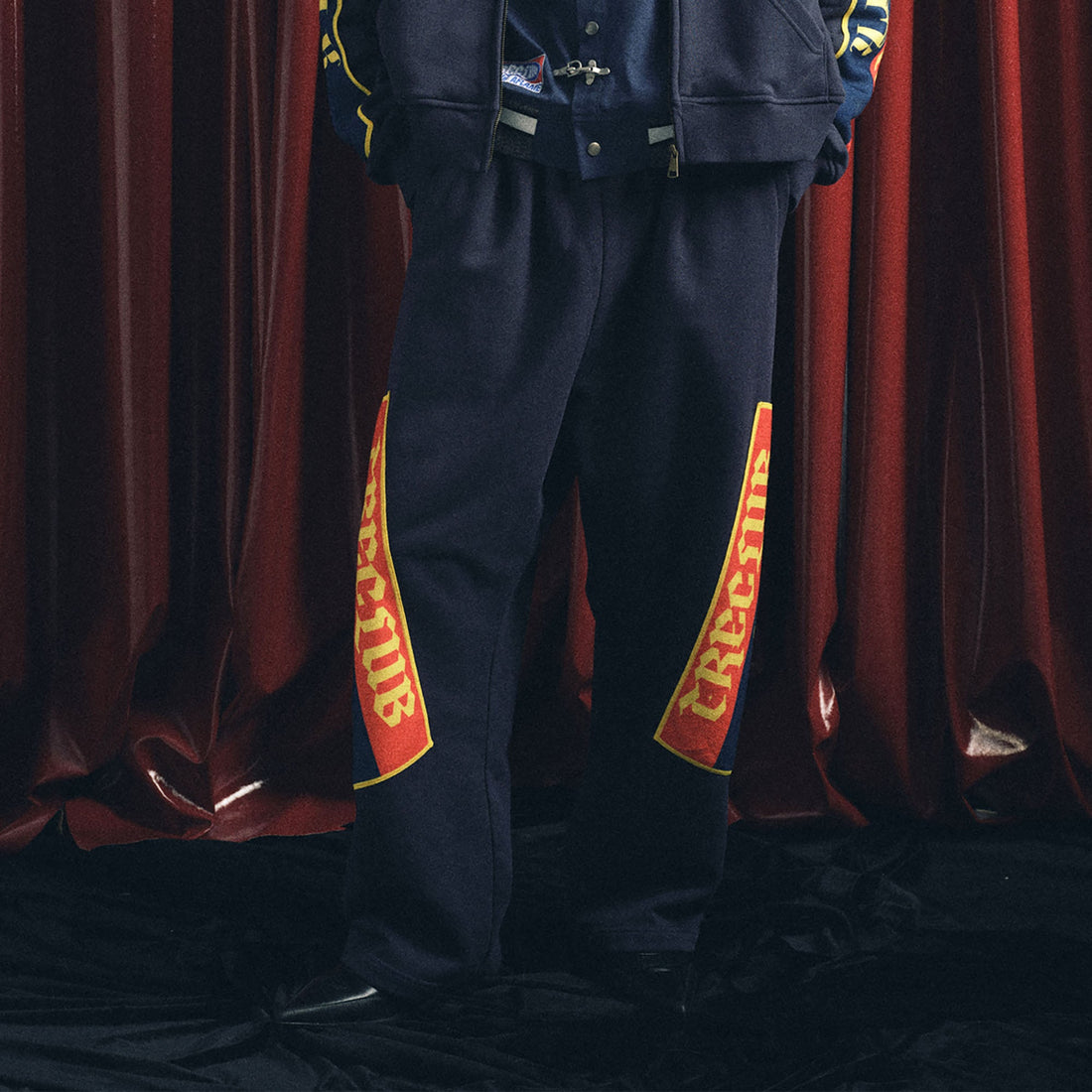 TRECLUB Graphic Patch Oversized Sweatpants-Pants-S-Gray-Free Shipping Leatheretro