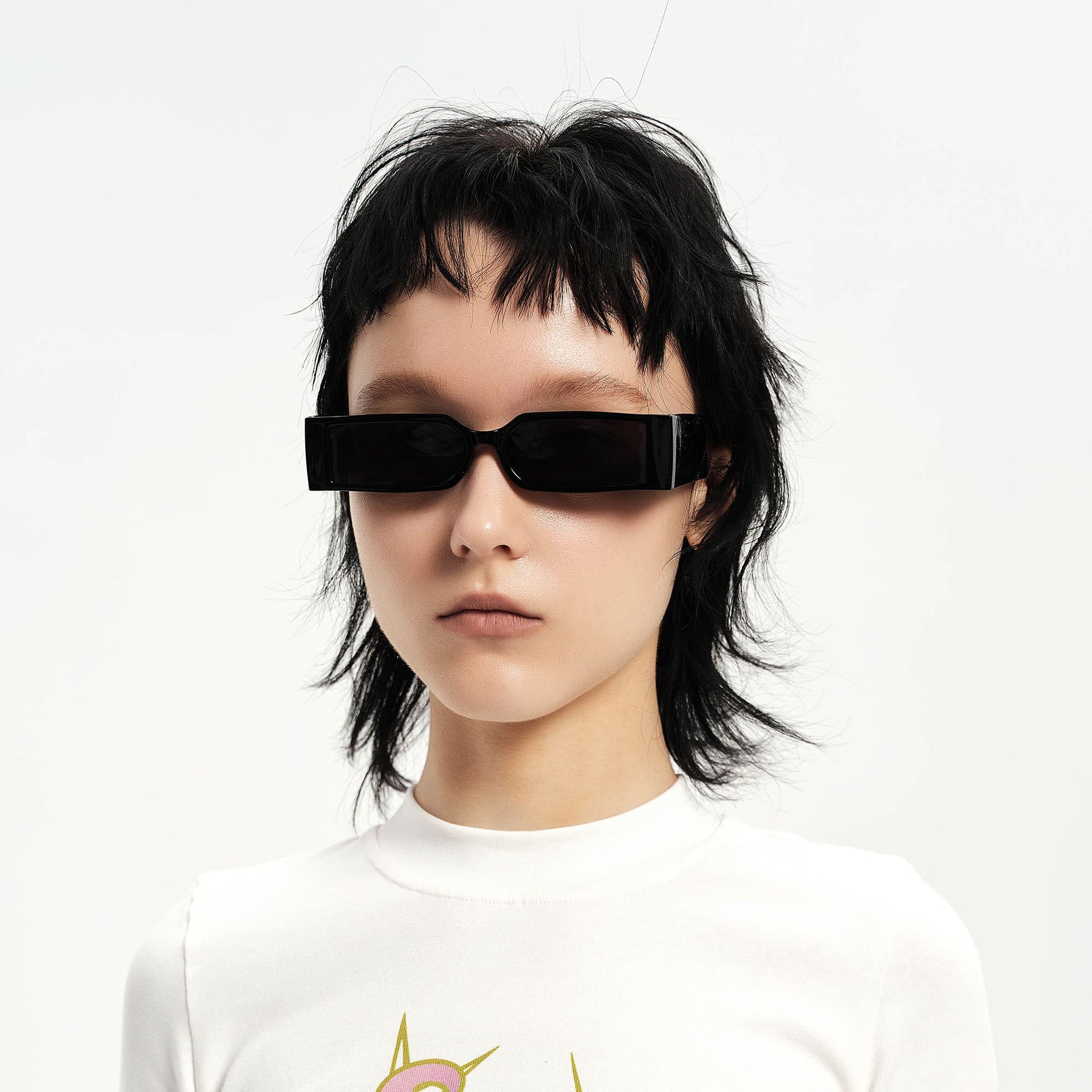 DAMAGE ASIA OPTICALS Square Frame Thick Temple Sunglasses-Sunglasses-One Size-Beige-Free Shipping Leatheretro