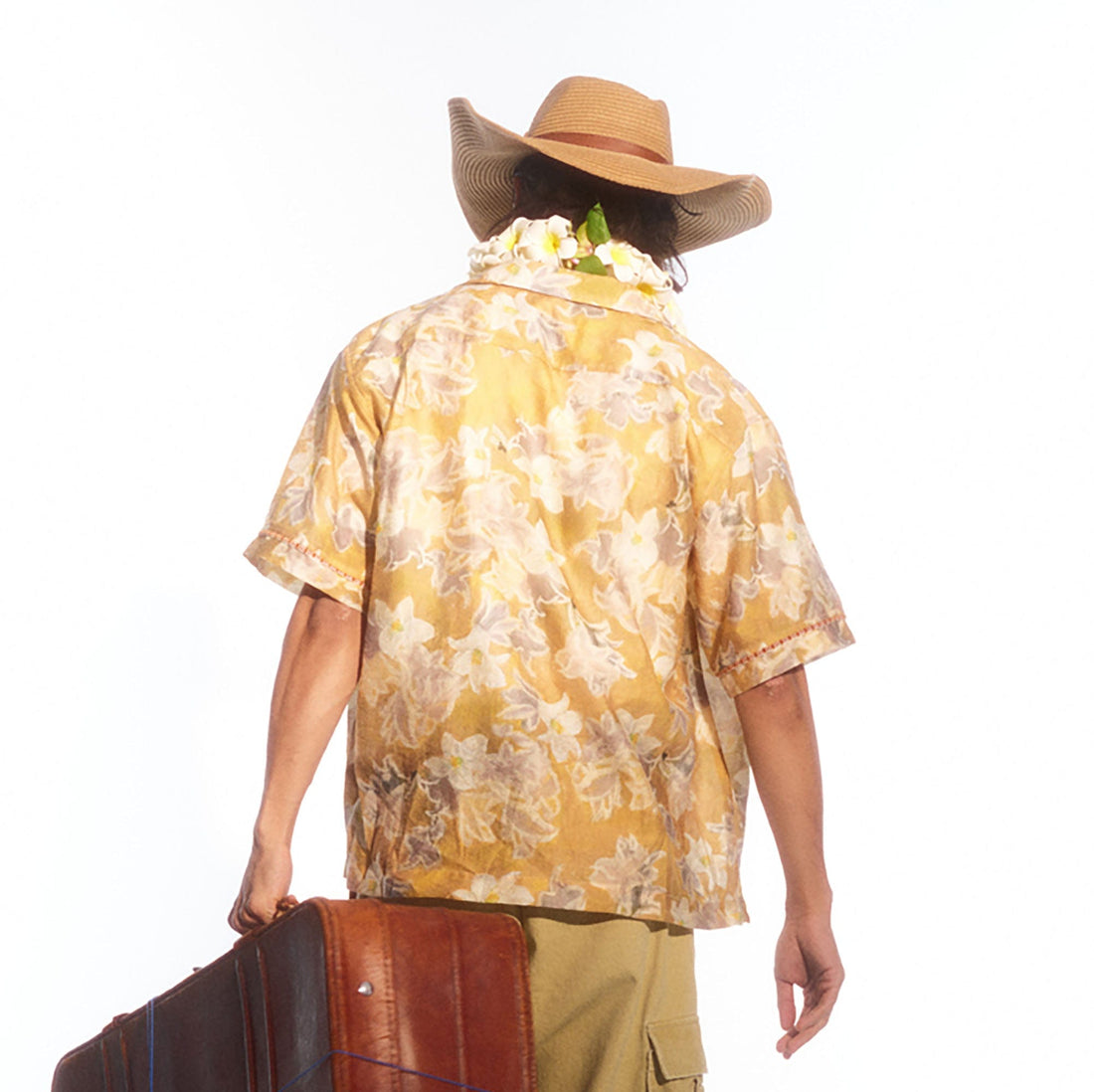 TRECLUB Floral Full-Print Cuban Half Shirt-Half shirt-S-Free Shipping Leatheretro