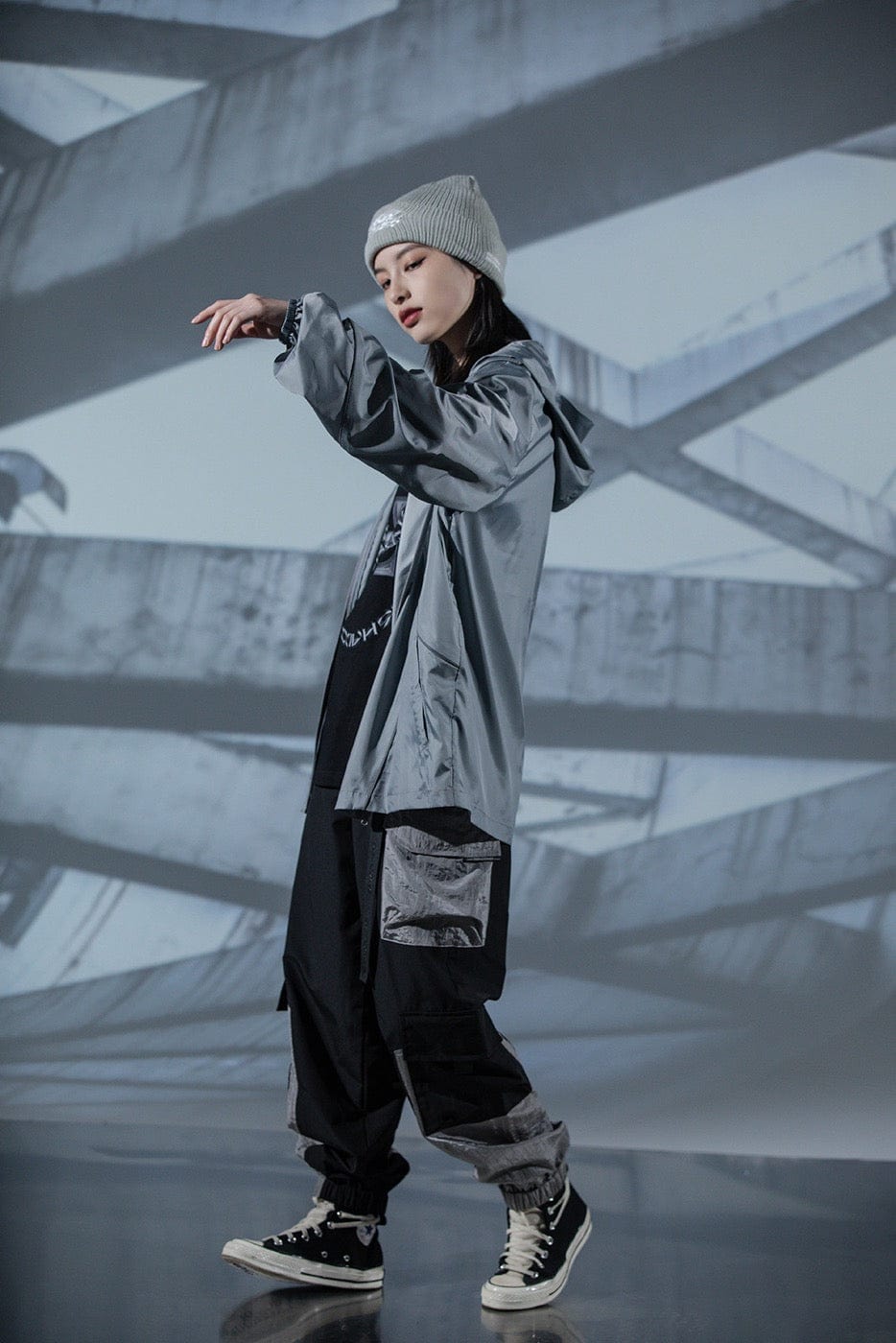 ENSHADOWER Modern Reflective Stripes Jacket-Jacket-M-Grey-Free Shipping Leatheretro