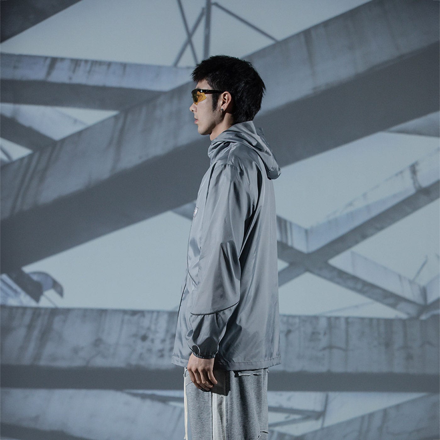 ENSHADOWER Modern Reflective Stripes Jacket-Jacket-M-Grey-Free Shipping Leatheretro