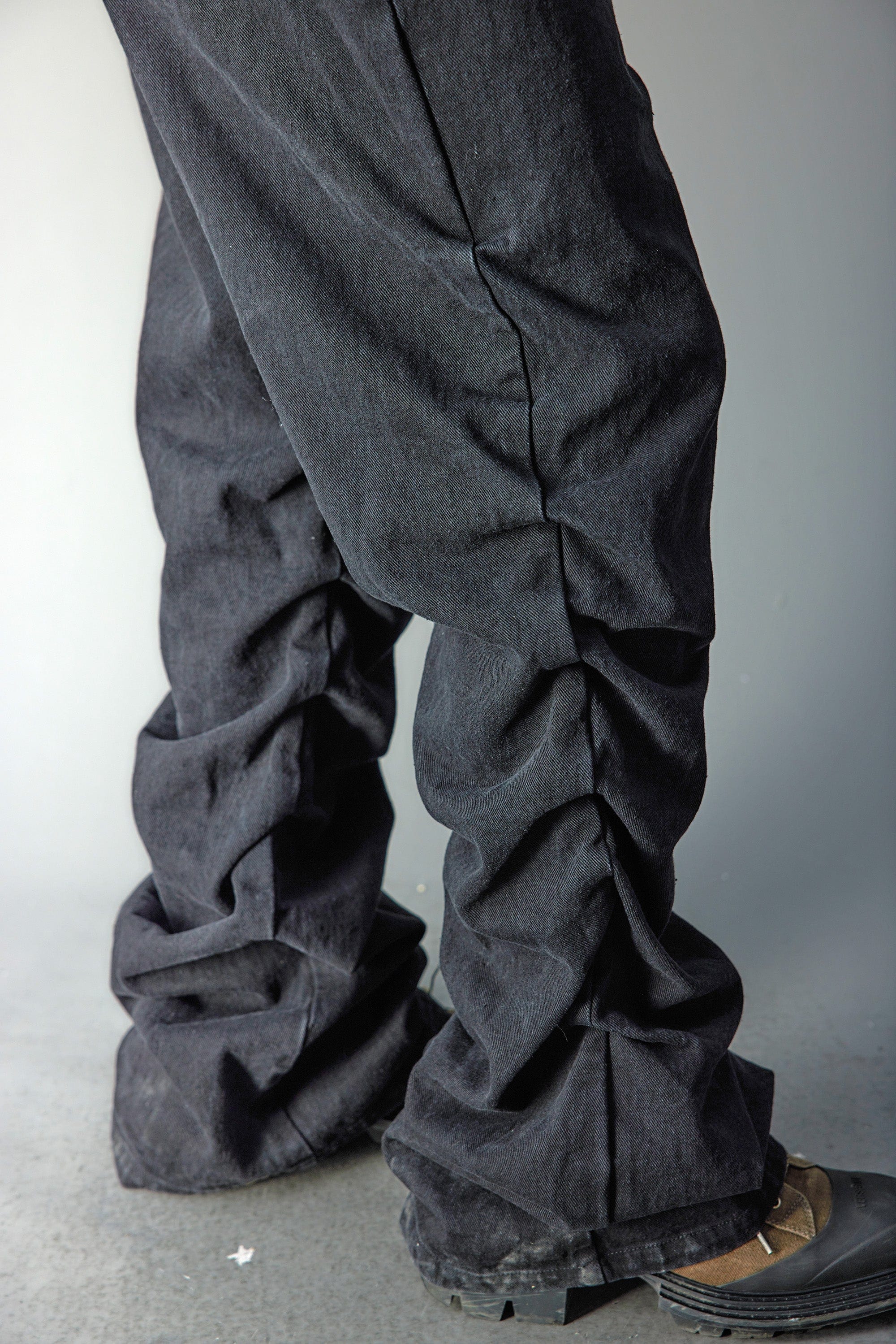 WHISTLEHUNTER Stacked Washed Rivet Flare Jeans-Jeans-S-Blue-Free Shipping Leatheretro