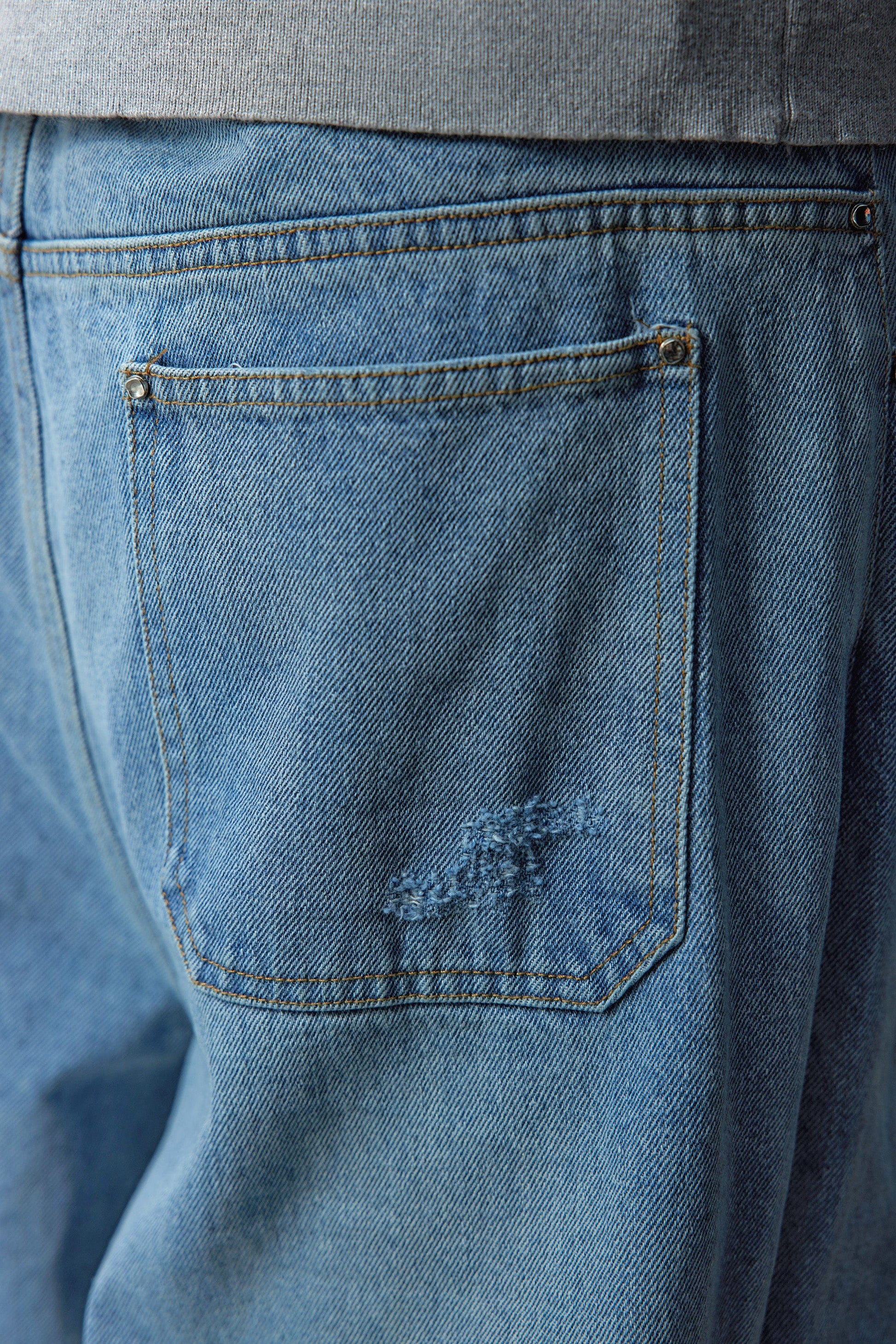 WHISTLEHUNTER Stacked Washed Rivet Flare Jeans-Jeans-S-Blue-Free Shipping Leatheretro
