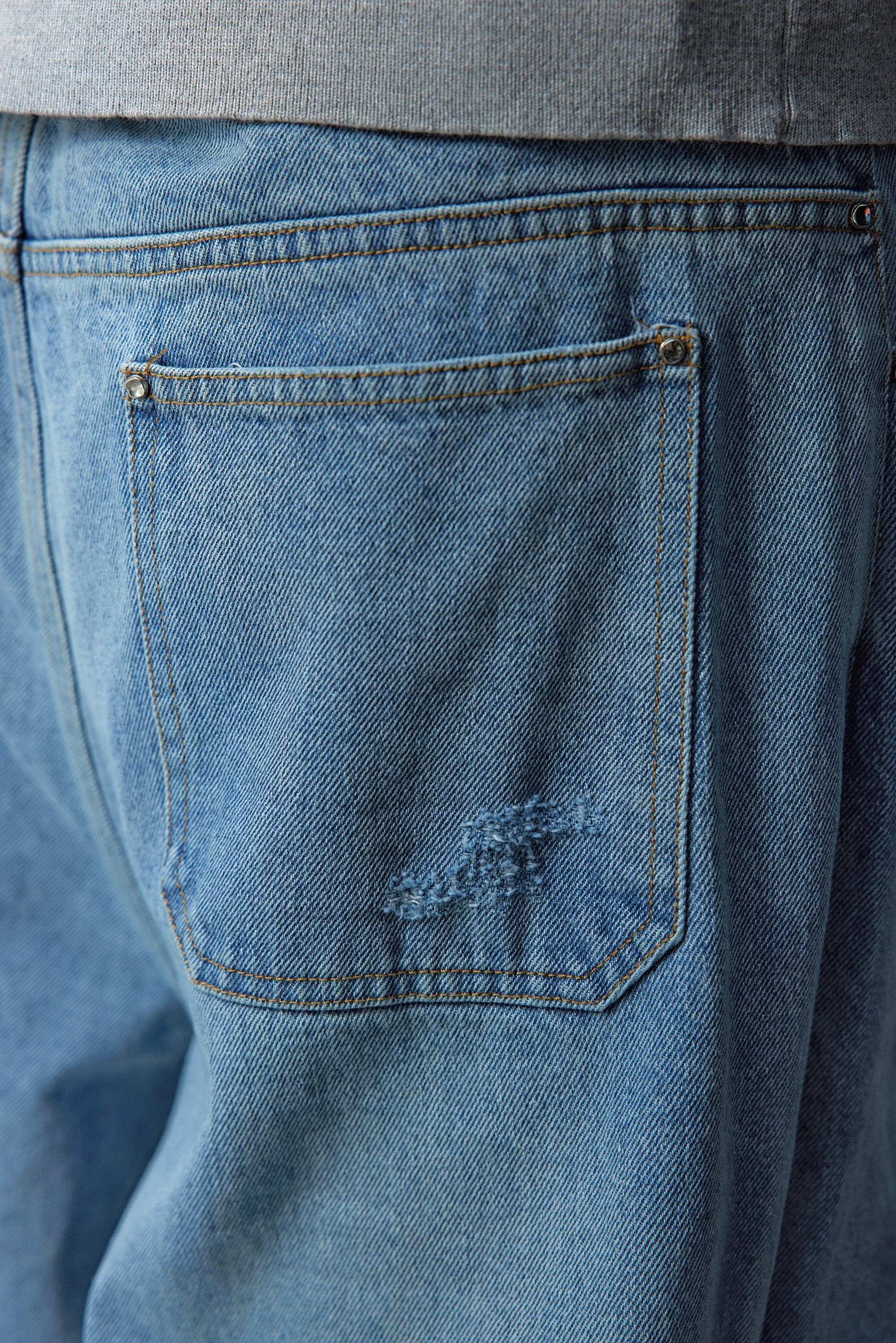 WHISTLEHUNTER Stacked Washed Rivet Flare Jeans-Jeans-S-Blue-Free Shipping Leatheretro