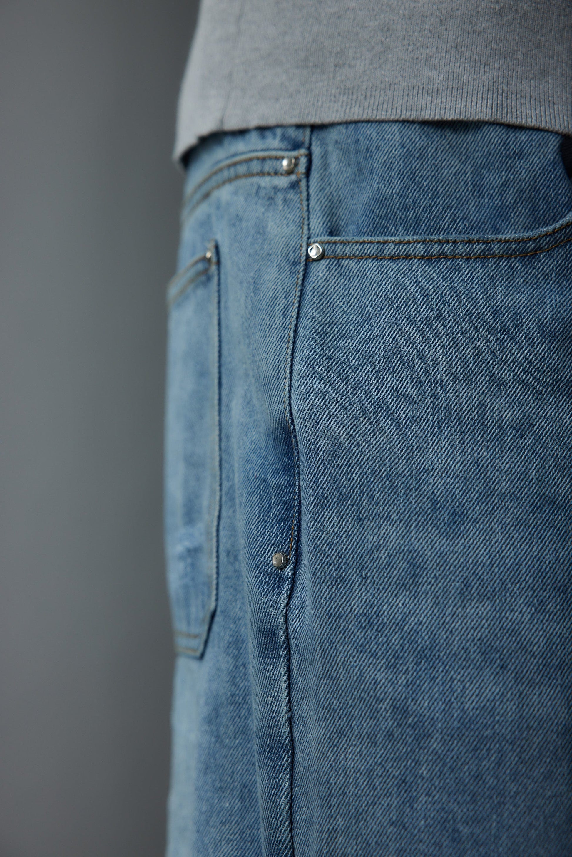 WHISTLEHUNTER Stacked Washed Rivet Flare Jeans-Jeans-S-Blue-Free Shipping Leatheretro