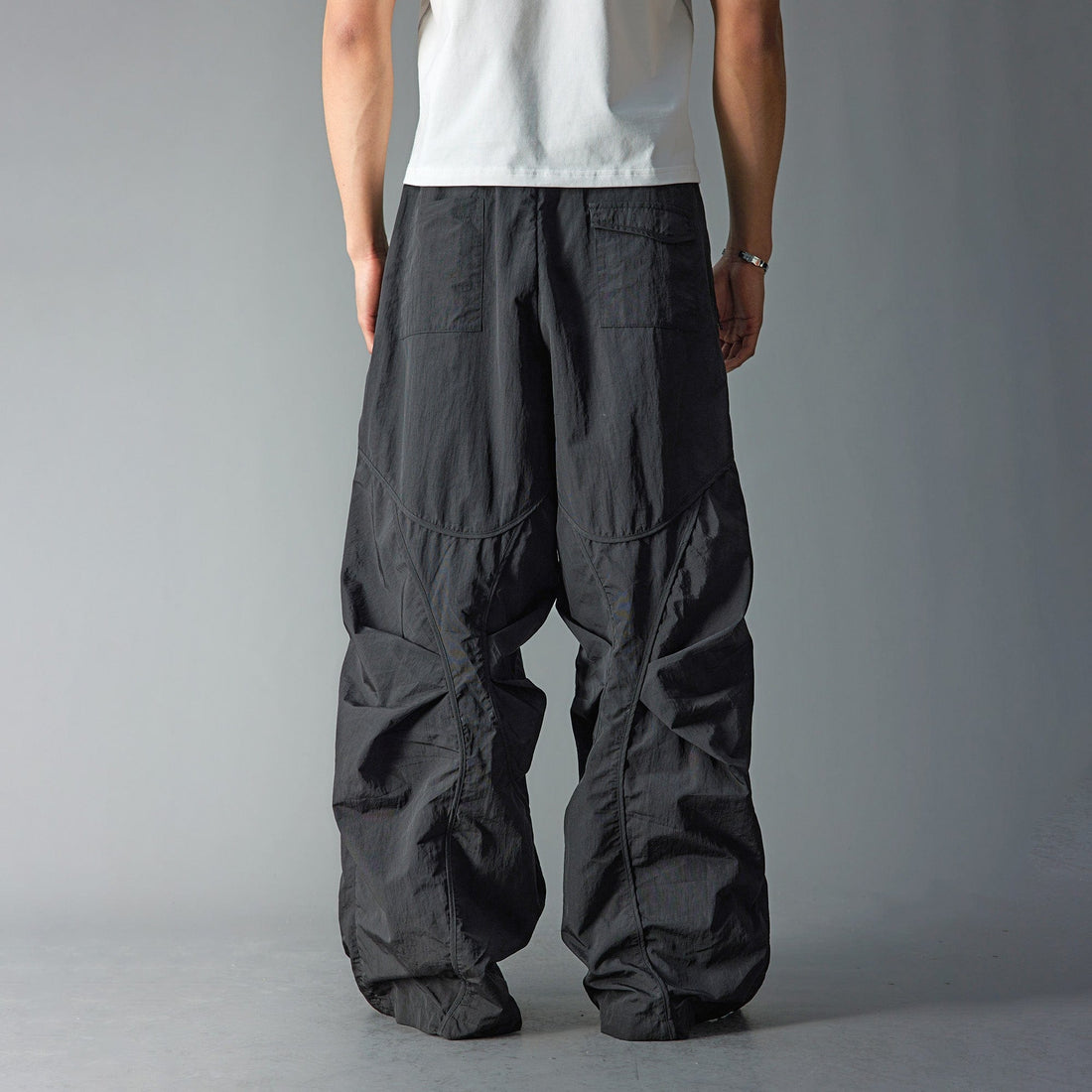 WHISTLEHUNTER Deconstructed Pleated Zipper Pockets Pants-Pants-S-Free Shipping Leatheretro