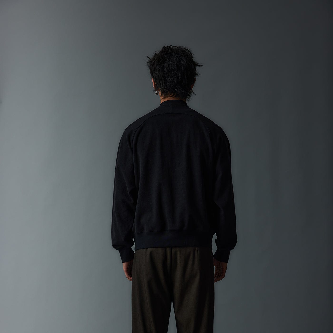 WHISTLEHUNTER Asymmetrical Zipper Rivet Mock Neck Light Sweatshirt-L/S Tee-S-Grey-Free Shipping Leatheretro