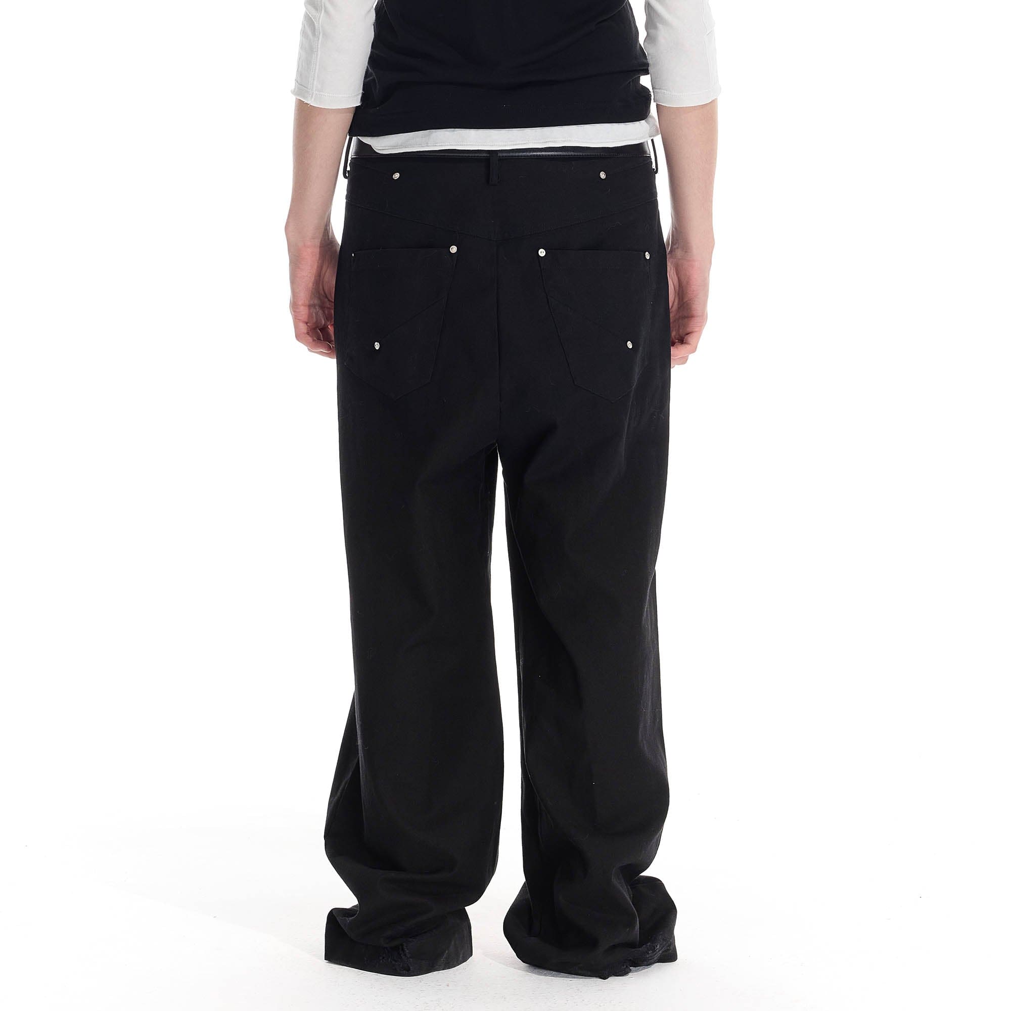 WHISTLEHUNTER Distressed Rivet Straight-Leg Pants-Pants-S-Brown-Free Shipping Leatheretro