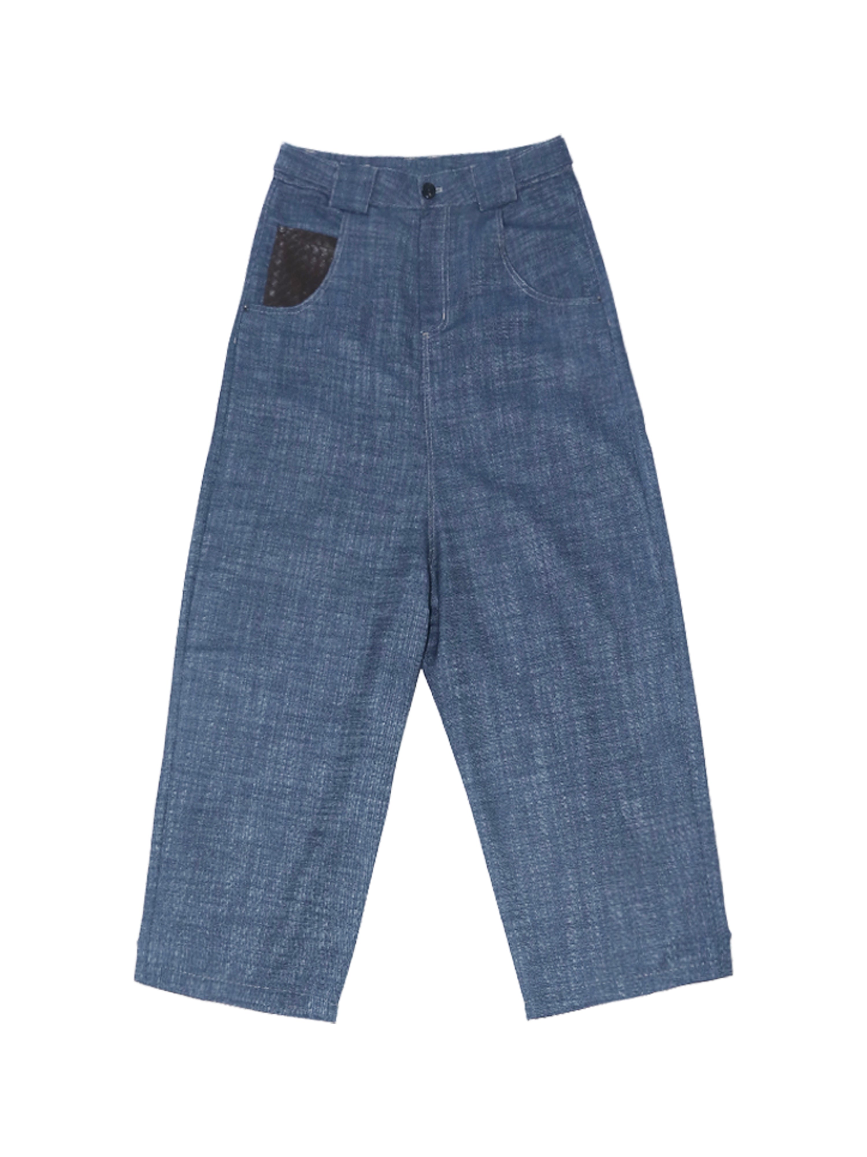 ASSEEN Dropped-Crotch Wide-Leg Linen-Blend Jeans-Jeans-S / 28-30”-Free Shipping Leatheretro