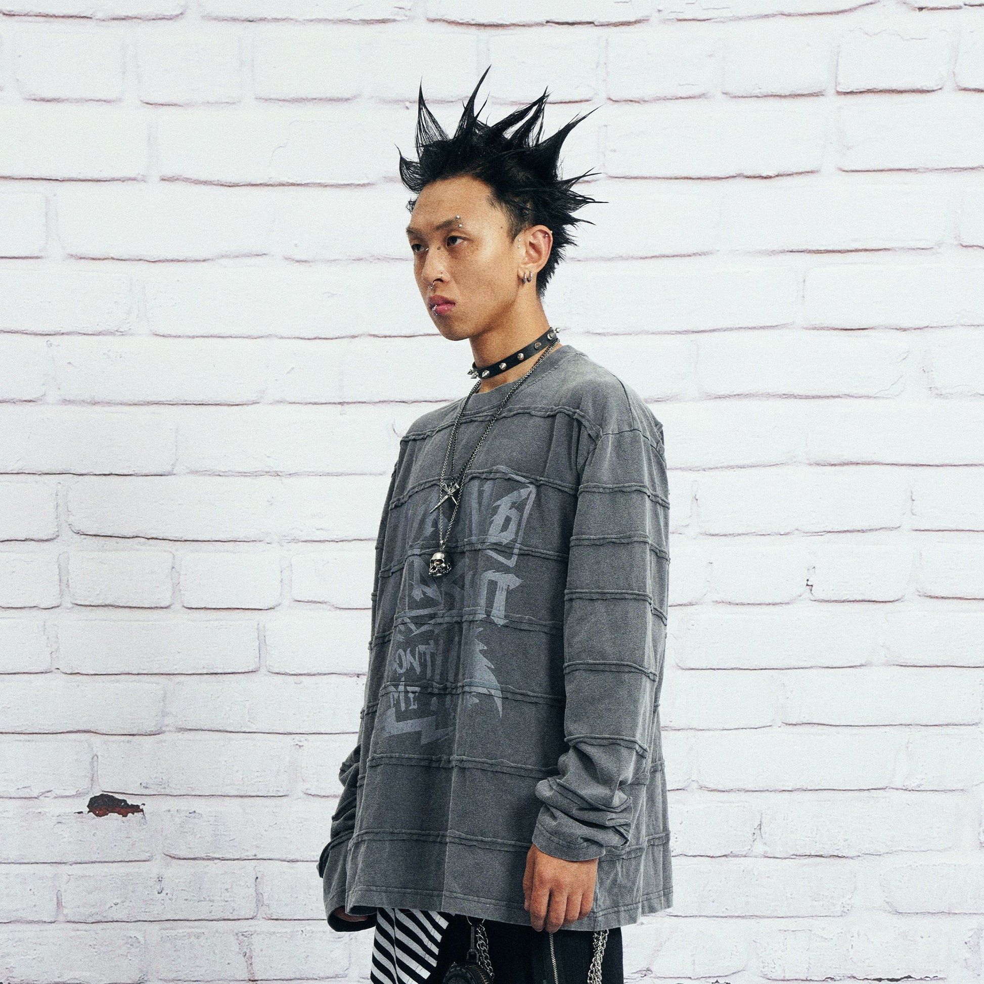 VENTUREK Washed Stripe-Layered Graffiti Long-Sleeve Tee-L/S Tee-S-Free Shipping Leatheretro