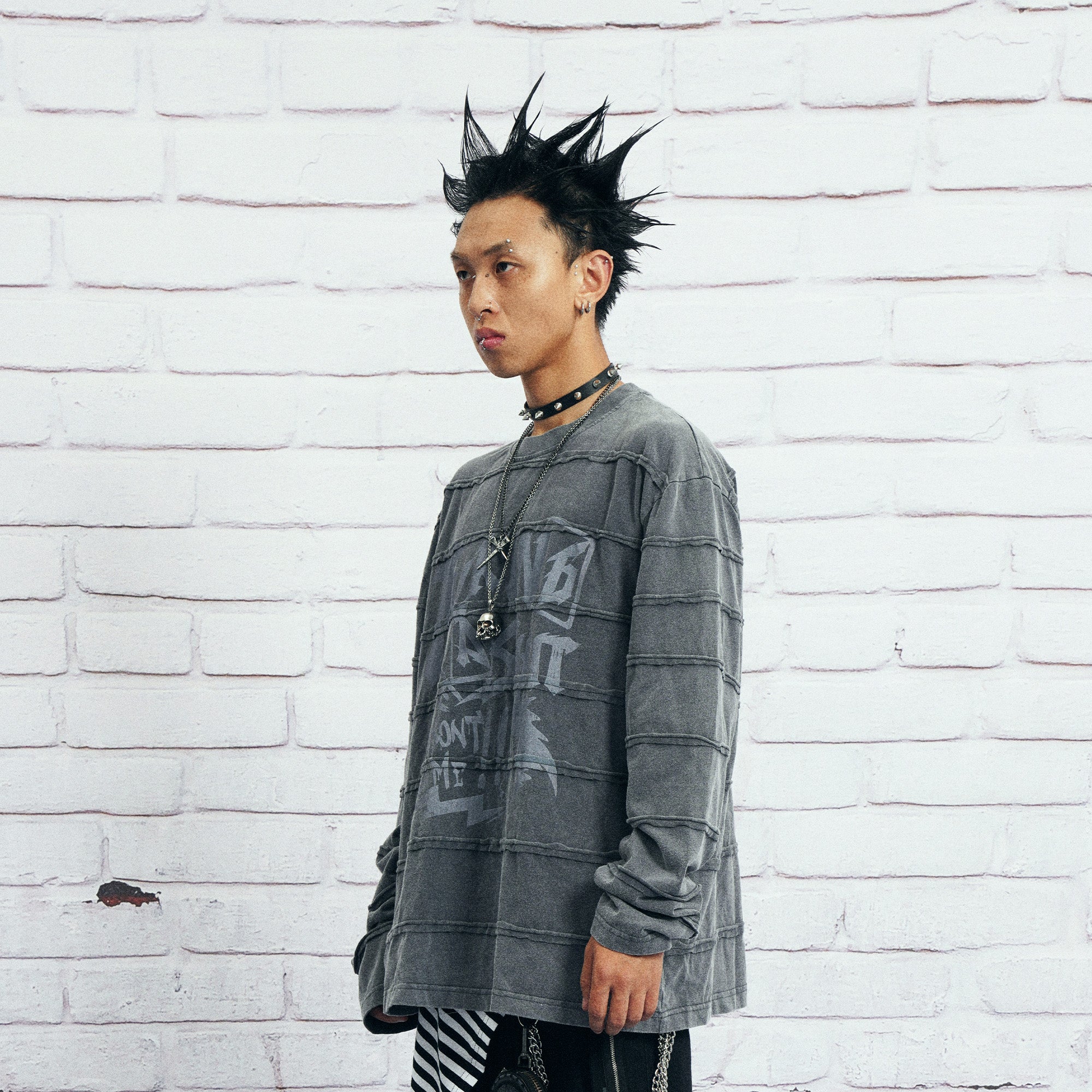 VENTUREK Washed Stripe-Layered Graffiti Long-Sleeve Tee-L/S Tee-S-Free Shipping Leatheretro