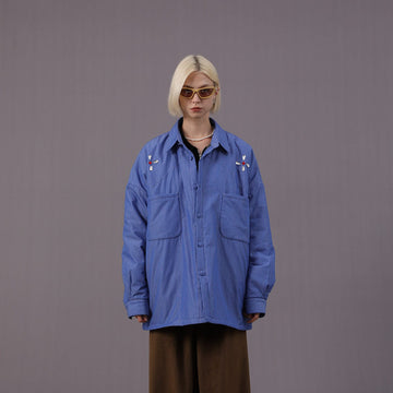 MIICHOUS Crystal Star Cotton Padded Shirt Jacket-Jacket-S-Navy Blue-Free Shipping Leatheretro