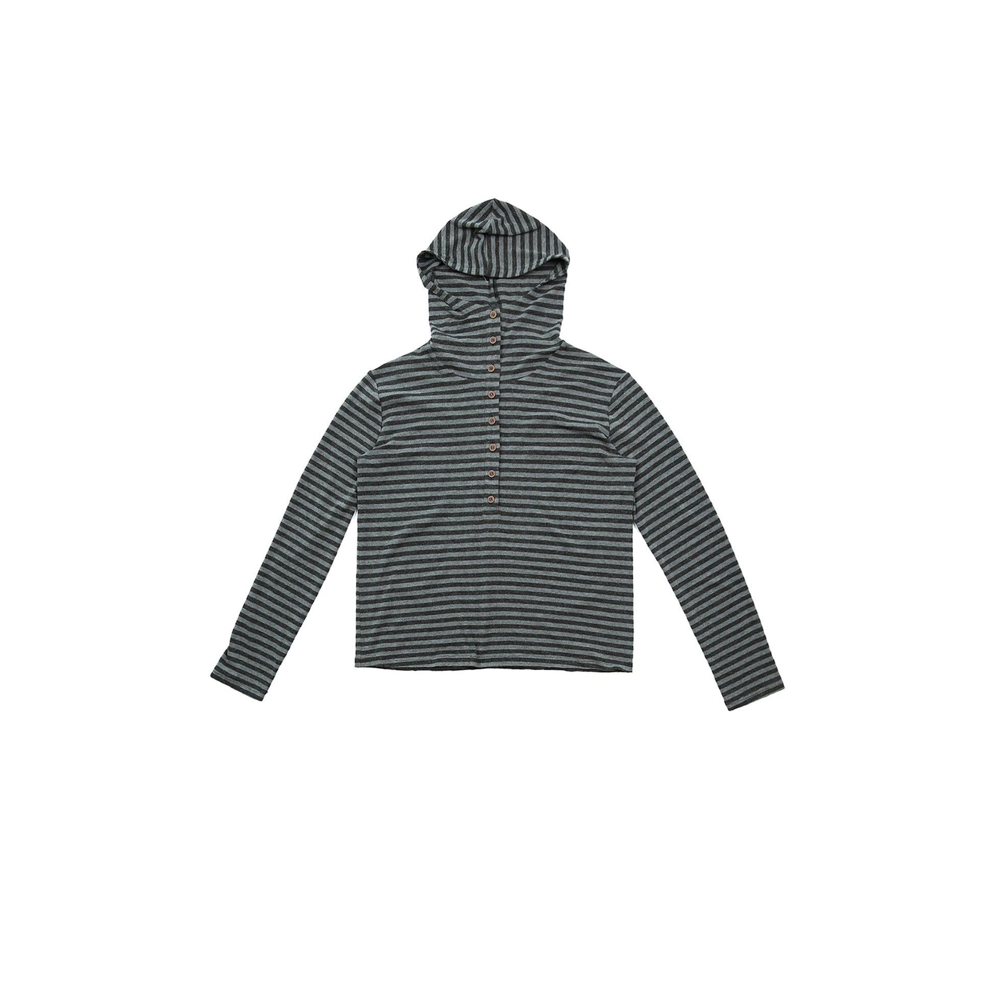 TRECLUB Stripe Hooded Polo Long Sleeve-L/S Tee-S (Preorder)-Free Shipping Leatheretro