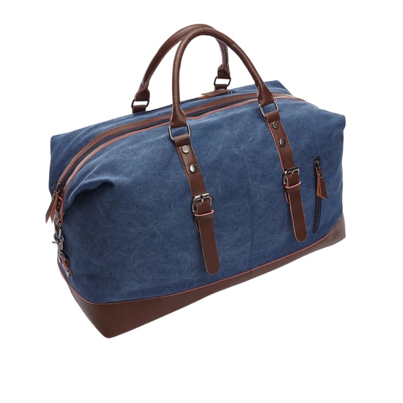 Canvas Men's Carry-On Luggage and Duffel Bag-Duffel Bags-Large-Black-Free Shipping Leatheretro