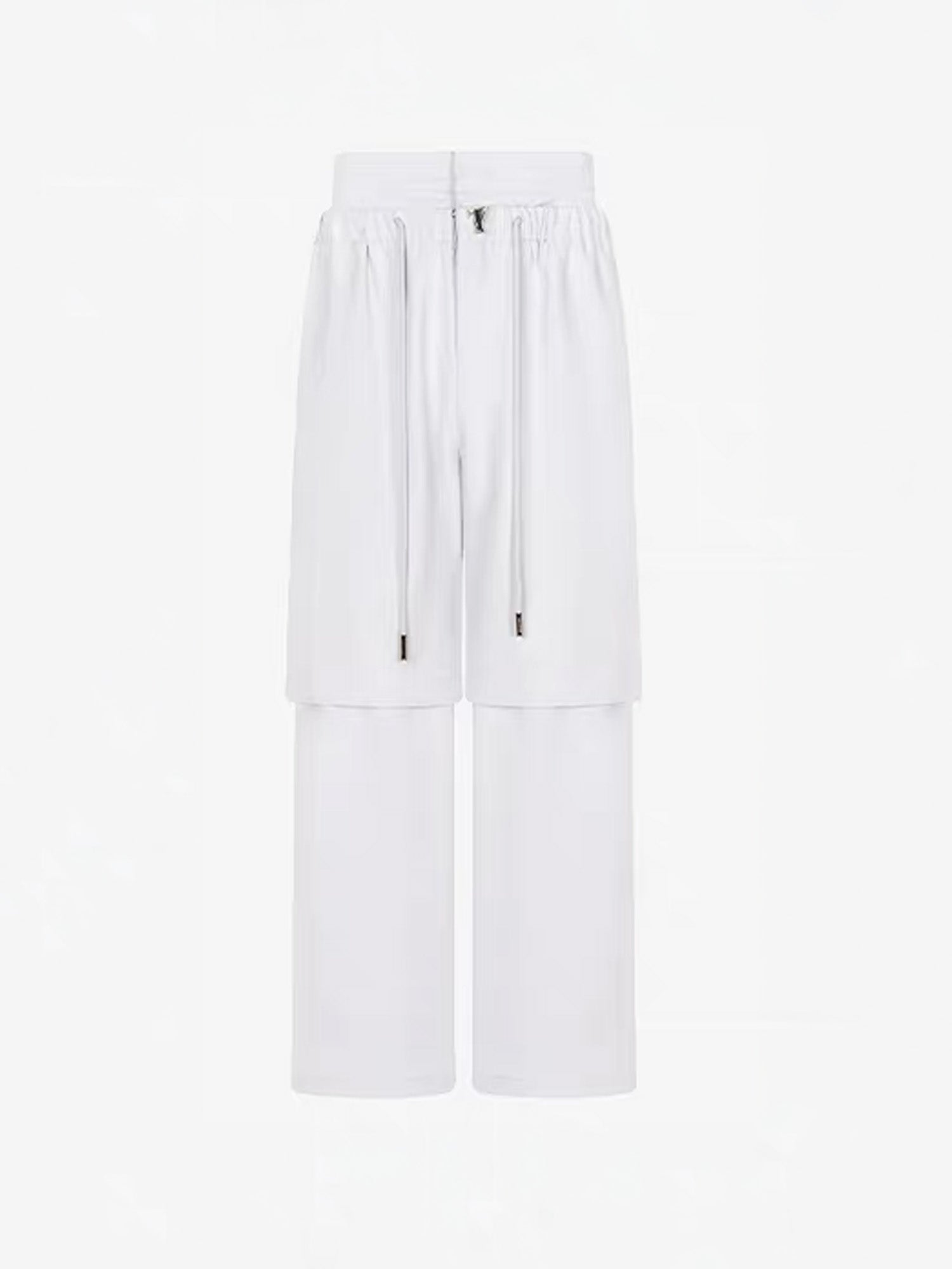 TIWILLTANG Detachable Drawstring Straight-Leg Pants-Pants-S-White-Free Shipping Leatheretro