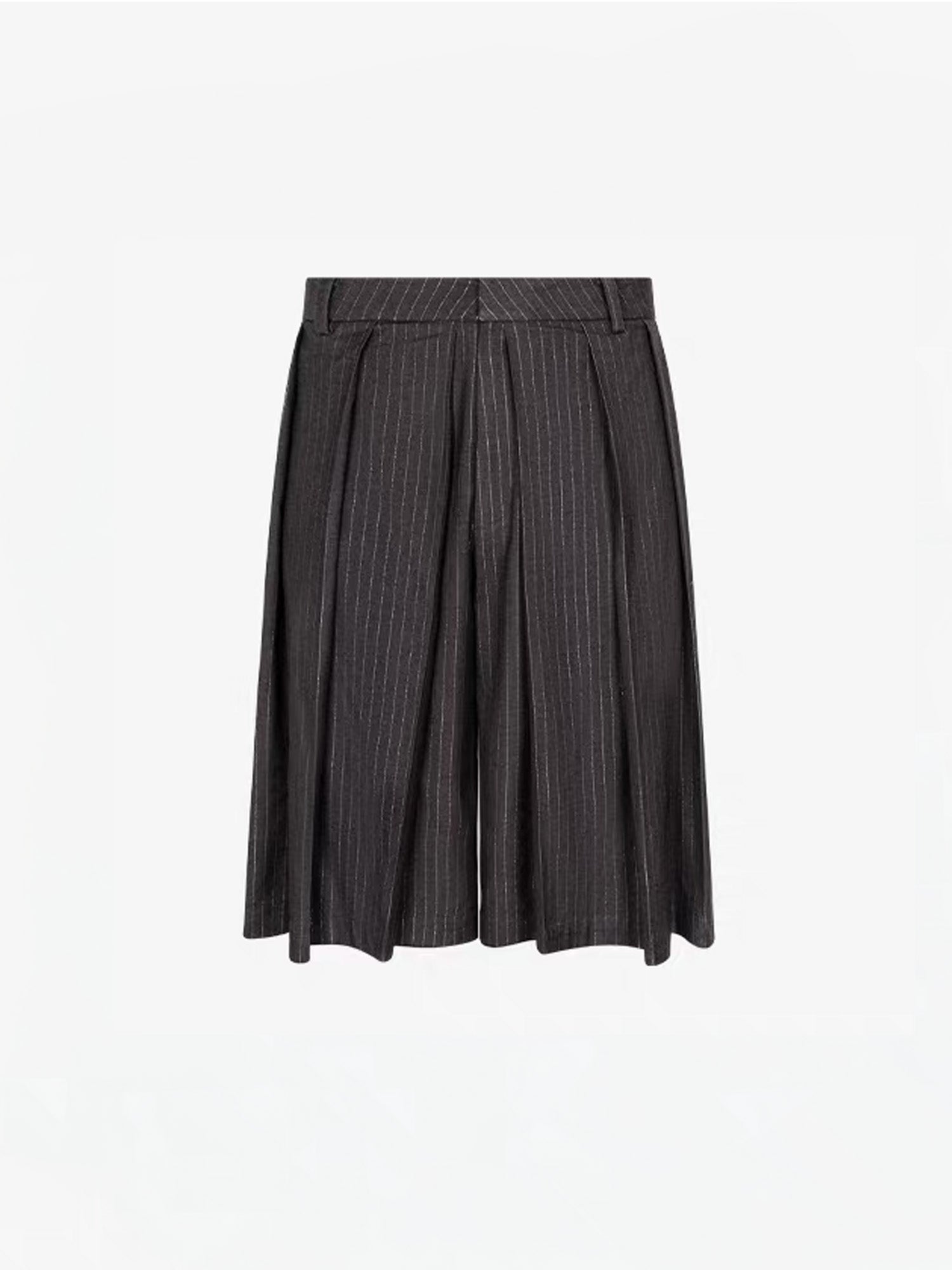 TIWILLTANG Pleated Pinstripe Skirt Shorts-Shorts-S-Black-Free Shipping Leatheretro