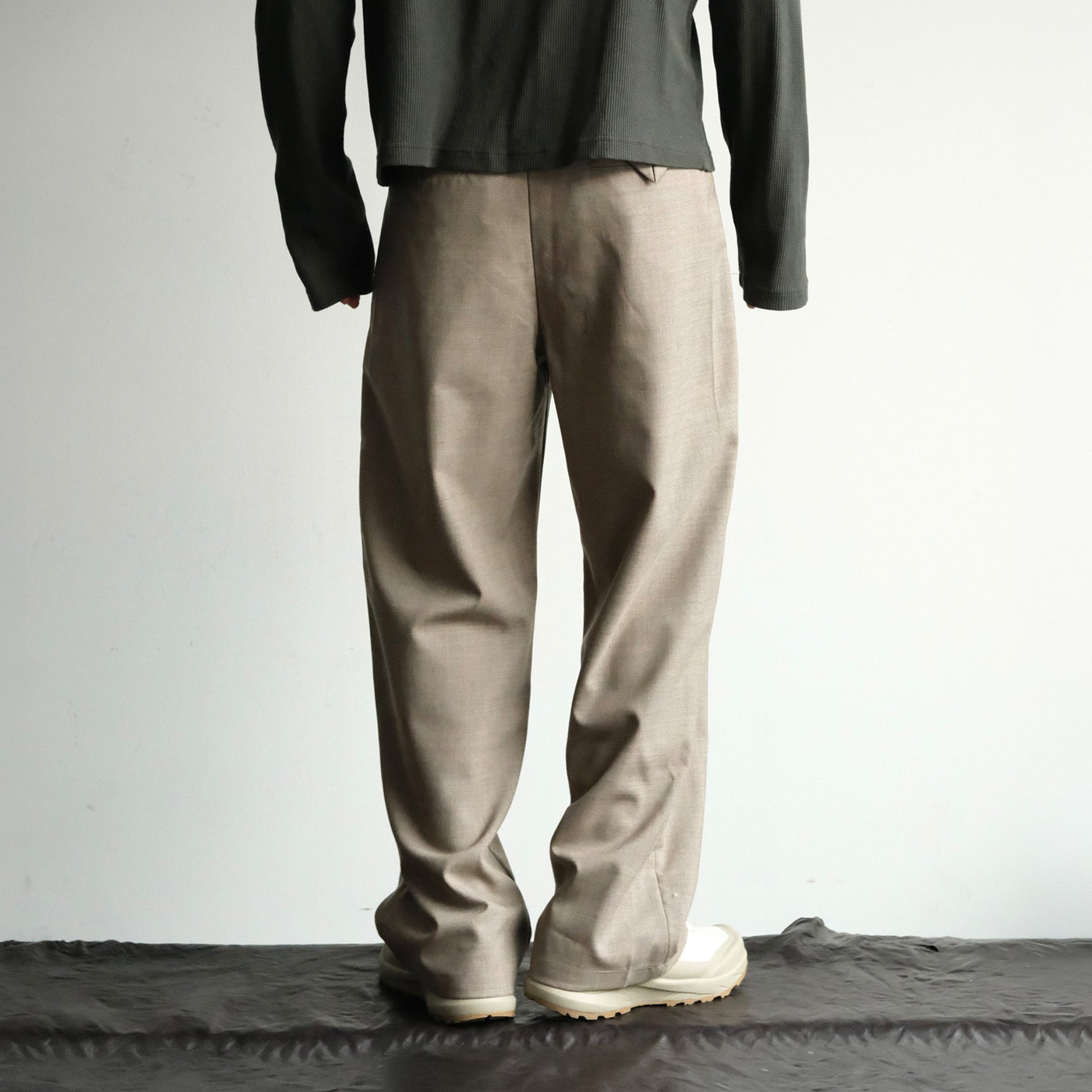 NEIGBORL Wool Double-Pleated Straight-Leg Trousers-Jeans-S-Khaki-Free Shipping Leatheretro