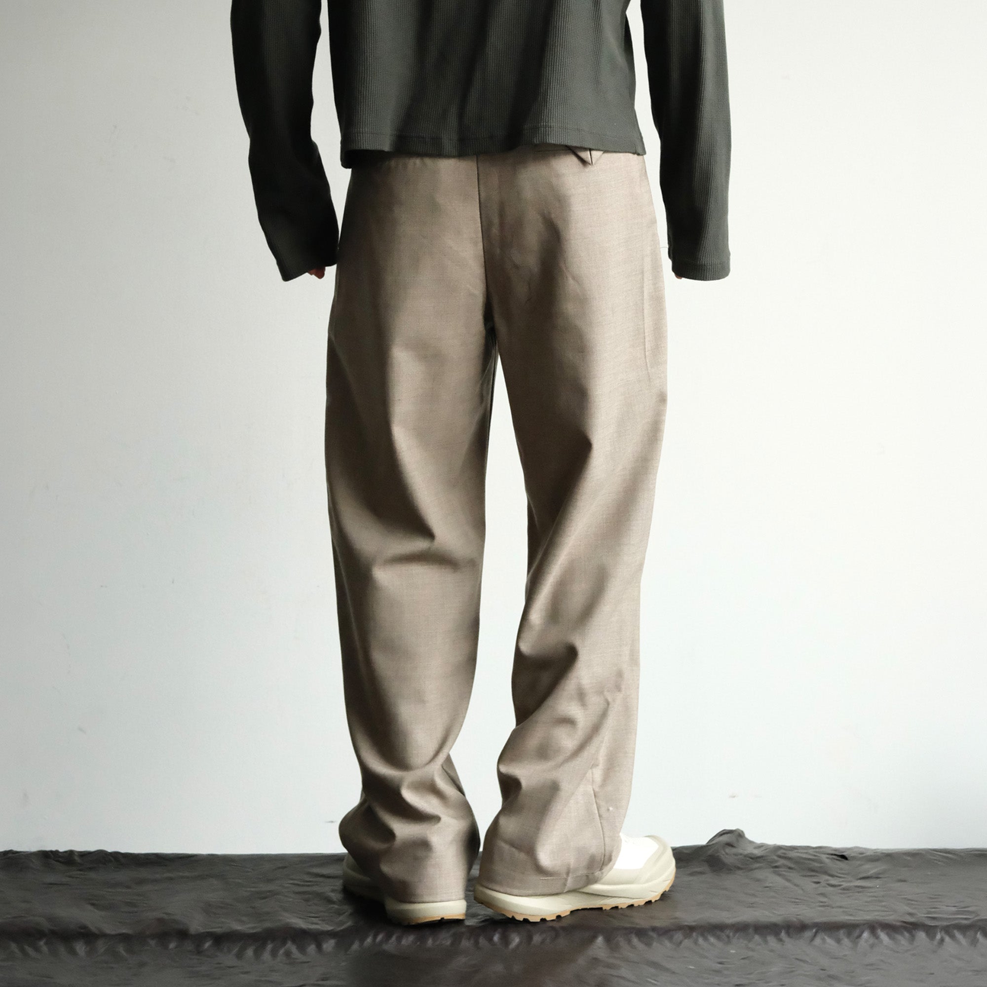 NEIGBORL Wool Double-Pleated Straight-Leg Trousers-Jeans-S-Khaki-Free Shipping Leatheretro