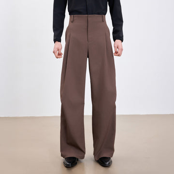 TUIMU Double-Pleat Curved Trousers-Pants-S (Preorder)-Free Shipping Leatheretro