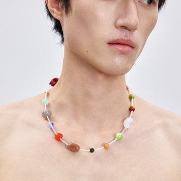 TUIMU Beaded Gemstone Necklace-Accessories-One Size-Free Shipping Leatheretro