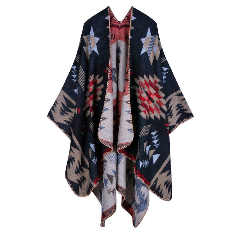 Casual Faux Cashmere Ethnic Versatile Warm Cloak-Scarves & Shawls-5-130*150CM-Free Shipping Leatheretro