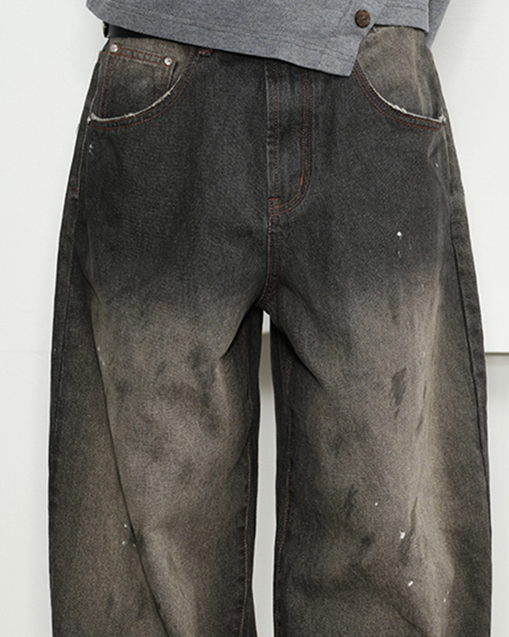 KREATE Eastern Aesthetics Washed Wide-Leg Jeans-Jeans-S-Free Shipping Leatheretro