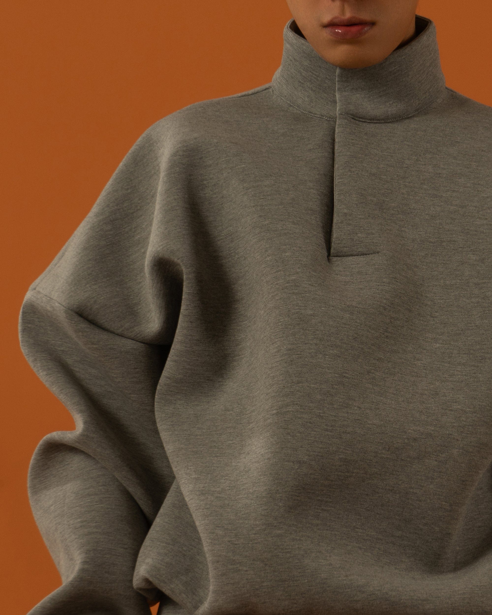 CLP The Astronaut Mockneck Sweatshirt-Sweatshirt-Gray-M-Free Shipping Leatheretro