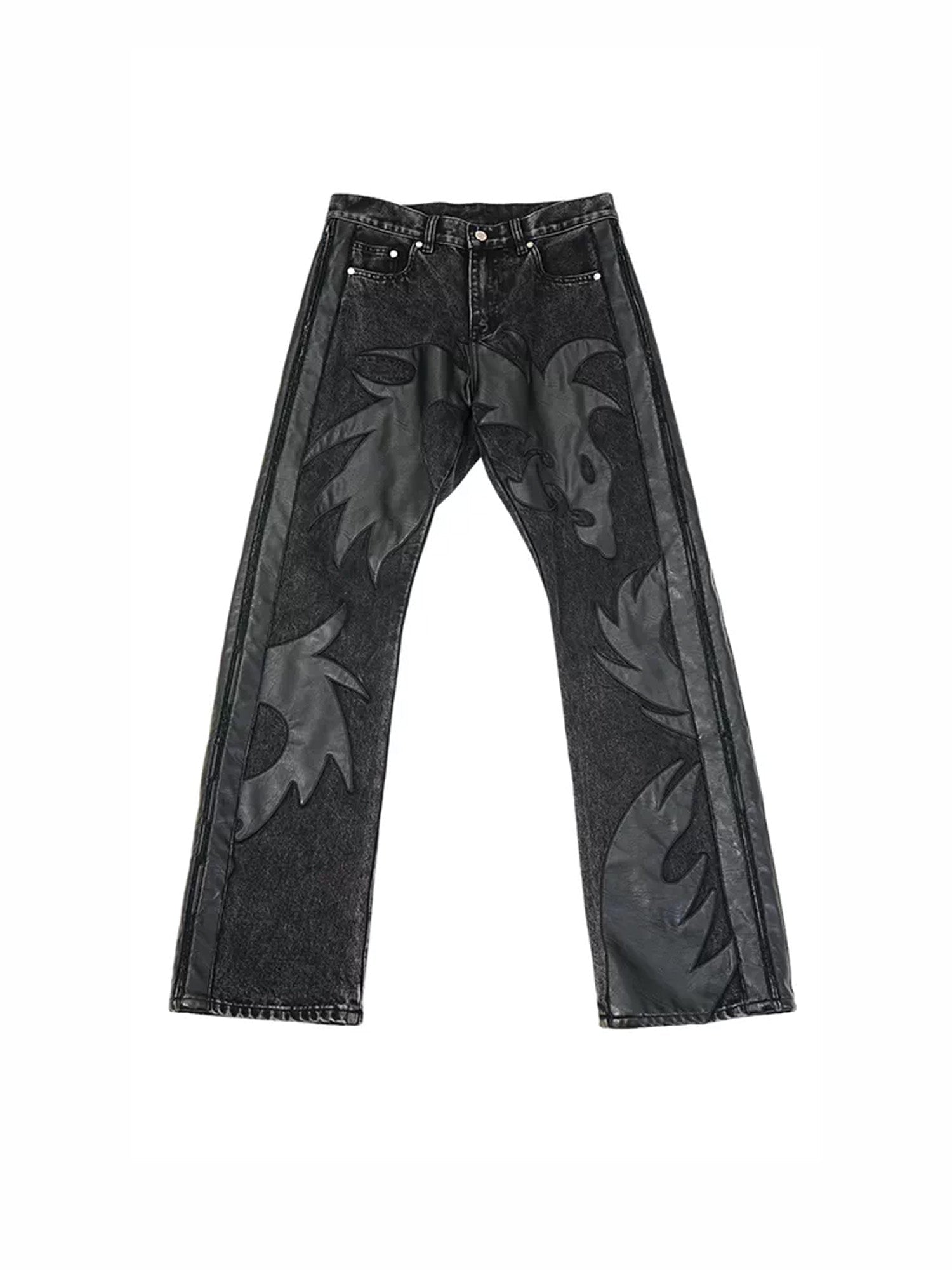 VINKID Dragon Graphic Washed Jeans-Jeans-S-Free Shipping Leatheretro
