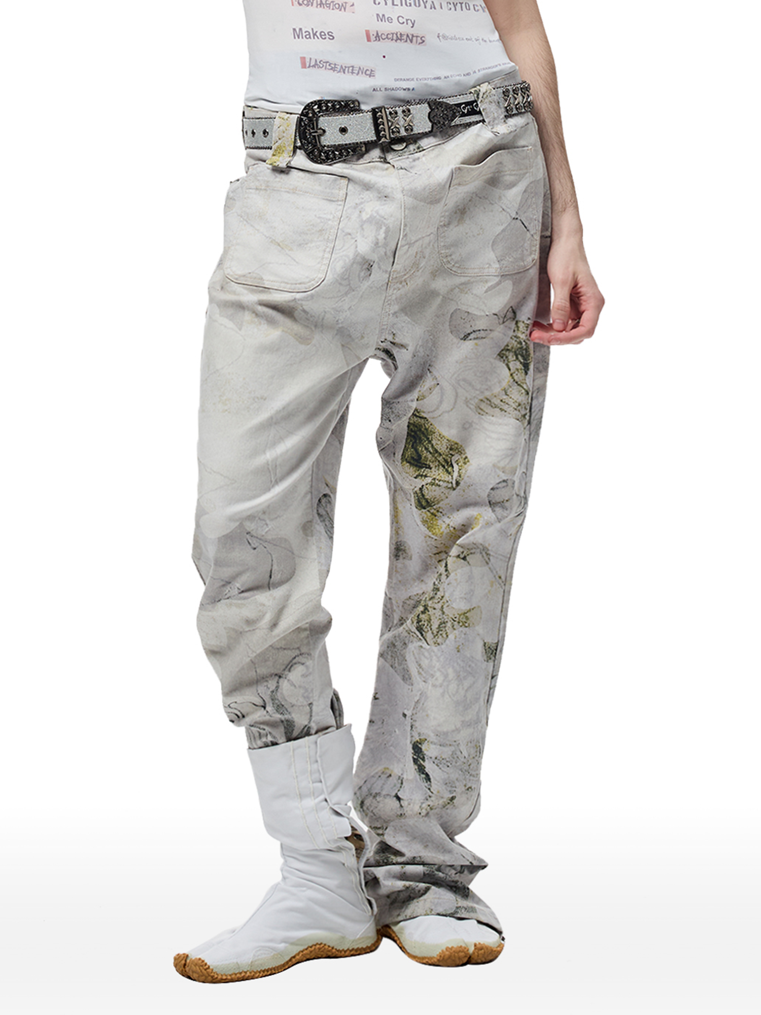 CYCYCY Floral Lace Full-Print Flared Jeans-Jeans-XXS / 27"-Free Shipping Leatheretro
