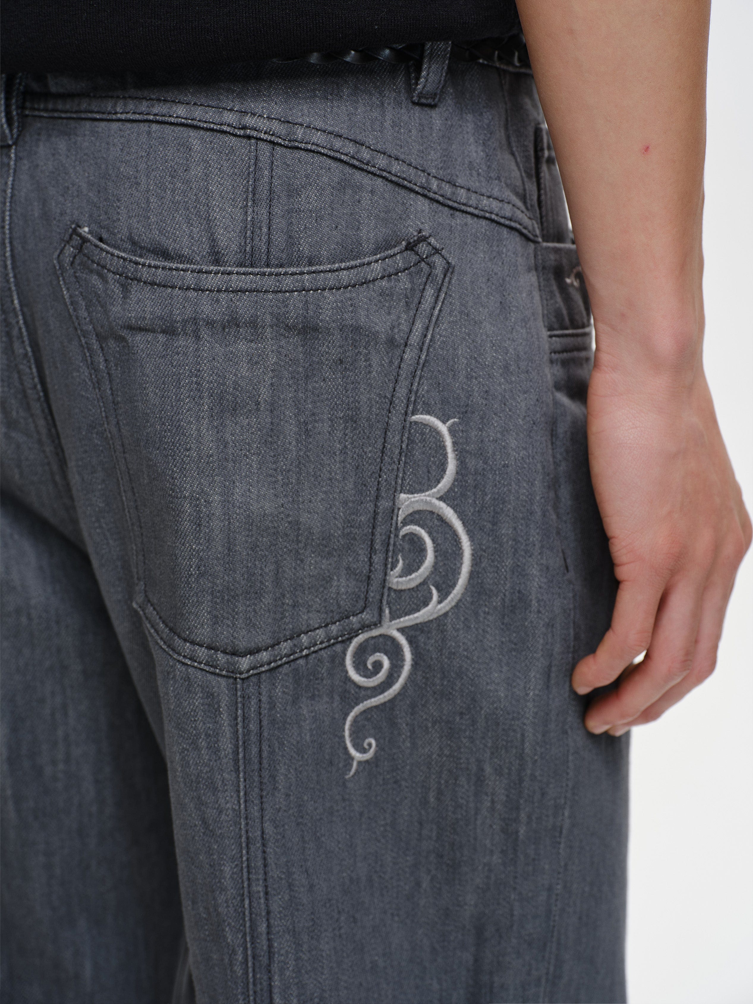 CATSSTAC Floral Embroidered Flared Jeans-Jeans-M-Free Shipping Leatheretro