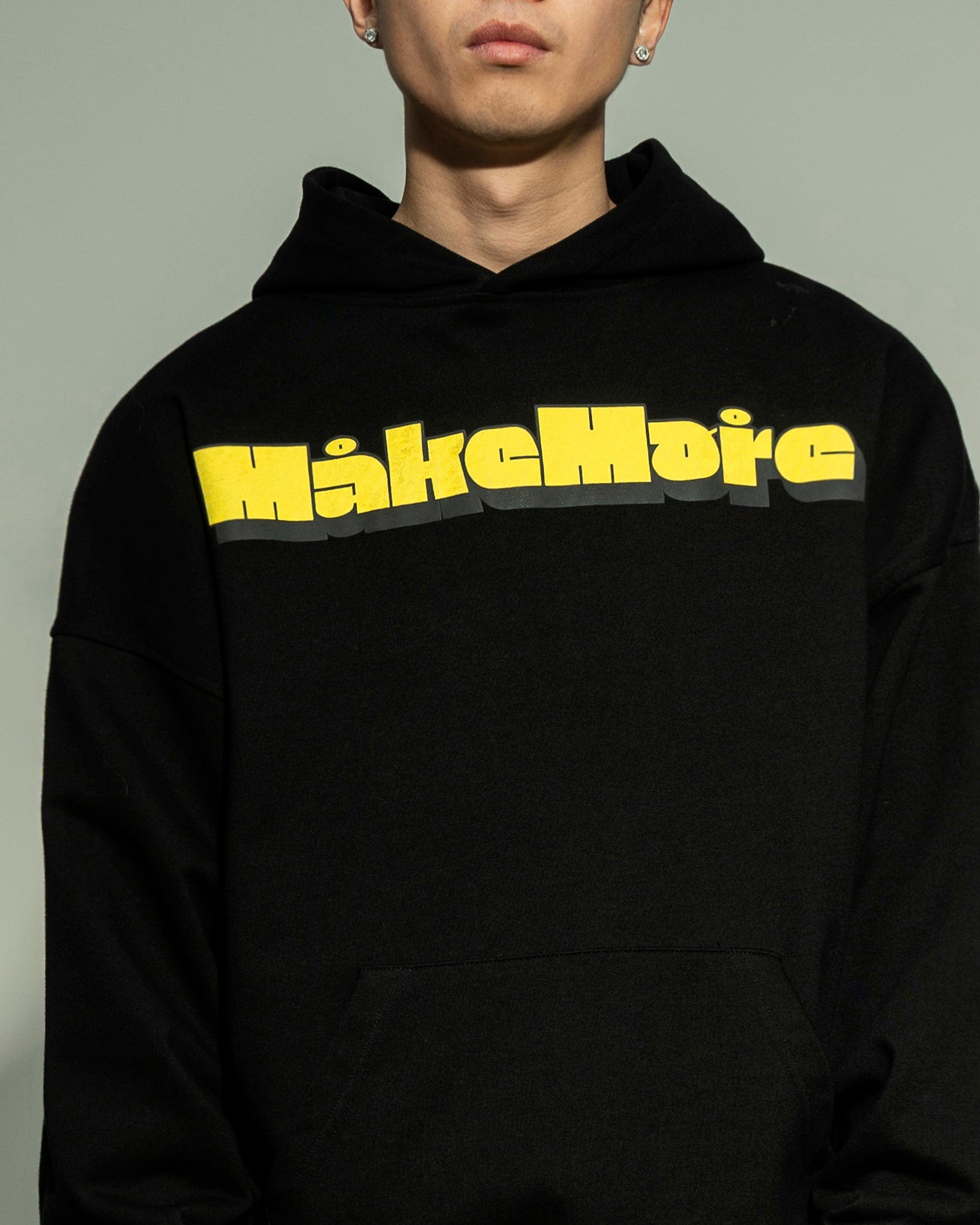 MAKEMORE Comic LOGO Hoodie-Hoodie-S-Black-Free Shipping Leatheretro