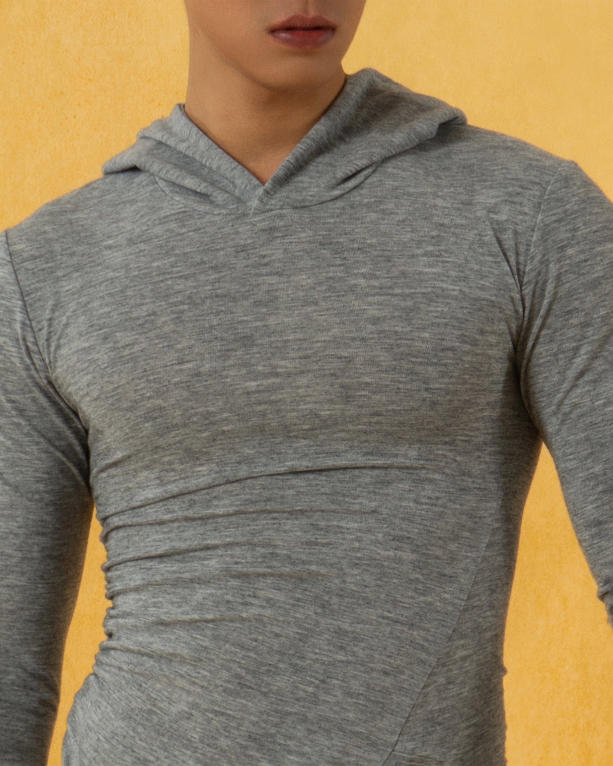 CLP Pleated Slim Fit Hoodie Long-Sleeve T-Shirt-L/S Tee-S-Free Shipping Leatheretro