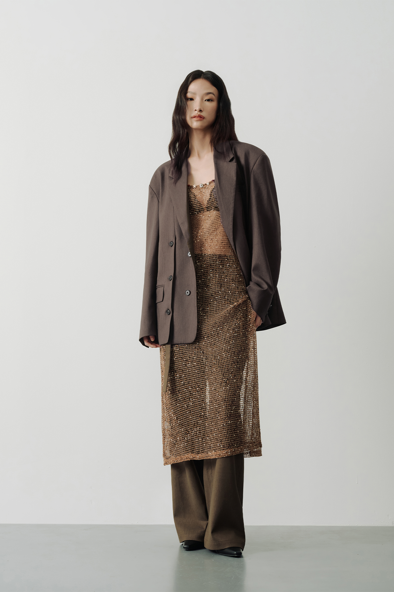SAME FLOW Linen-Blend Split Hem Draped-Tie Blazer-Jacket-S-Free Shipping Leatheretro