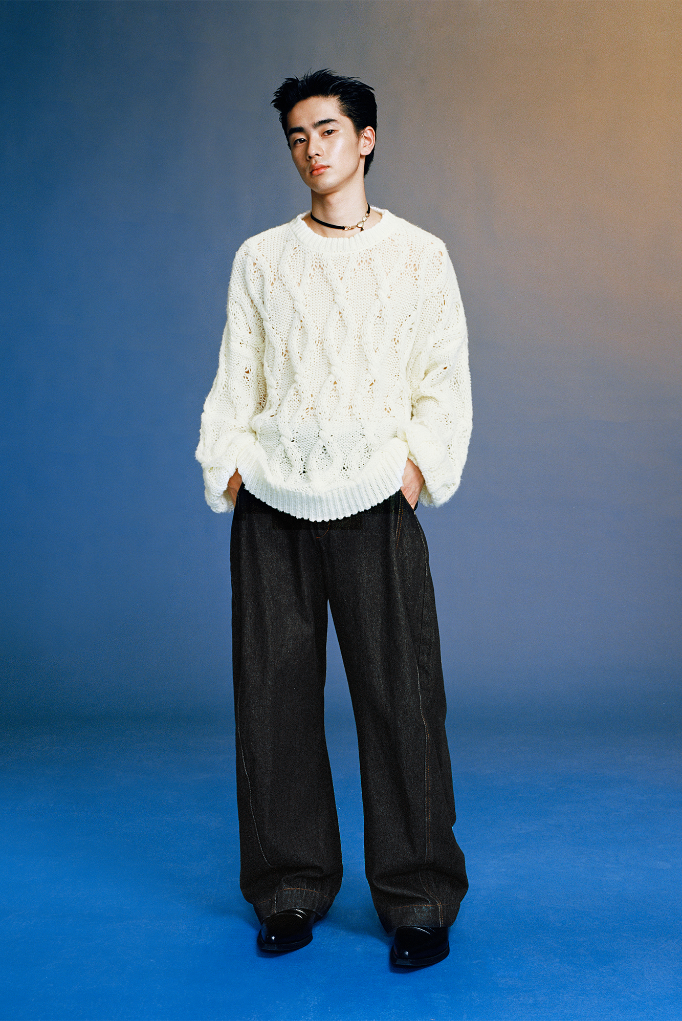 OPICLOTH Curved Panel Oversized Raw Jeans-Jeans-XS-Free Shipping Leatheretro