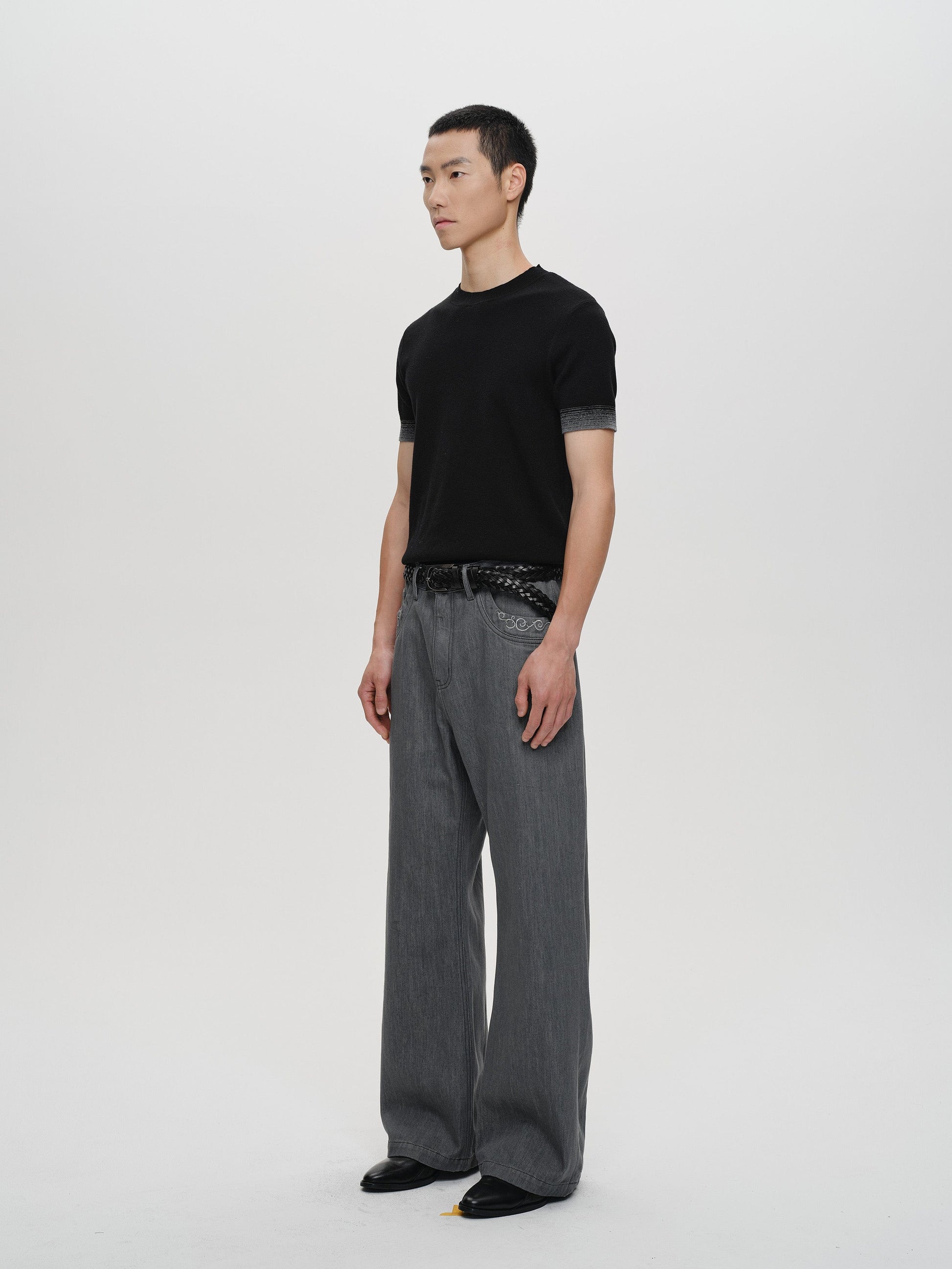 CATSSTAC Floral Embroidered Flared Jeans-Jeans-M-Free Shipping Leatheretro
