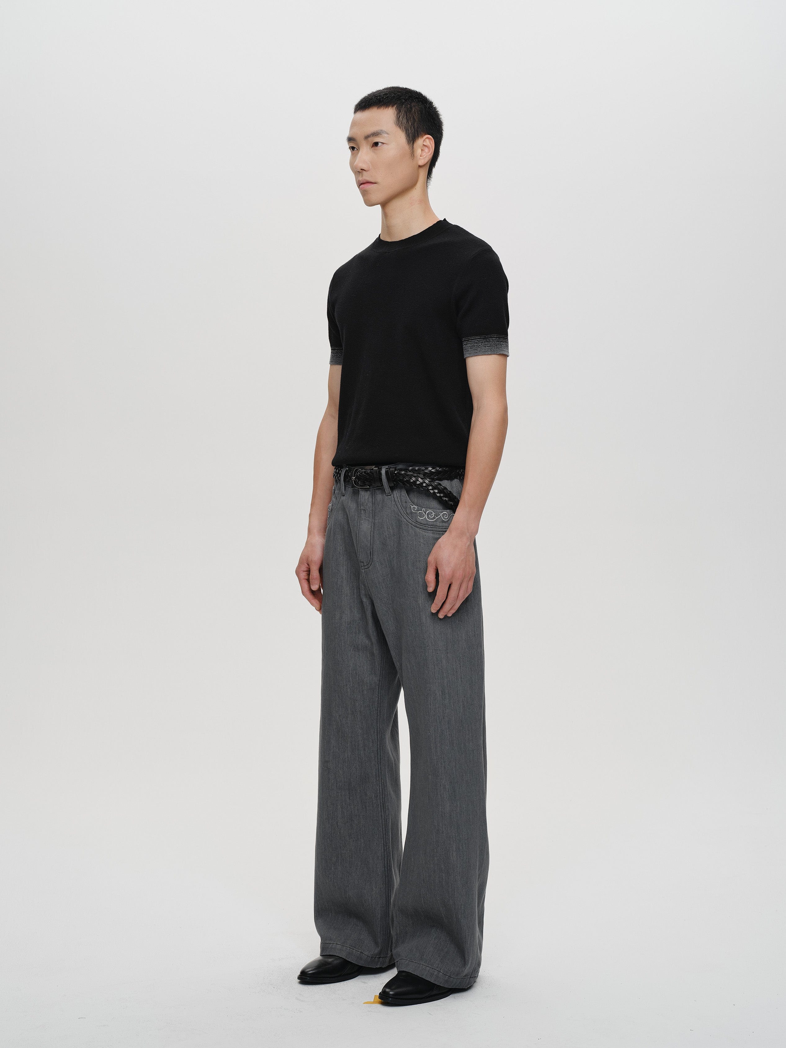 CATSSTAC Floral Embroidered Flared Jeans-Jeans-M-Free Shipping Leatheretro