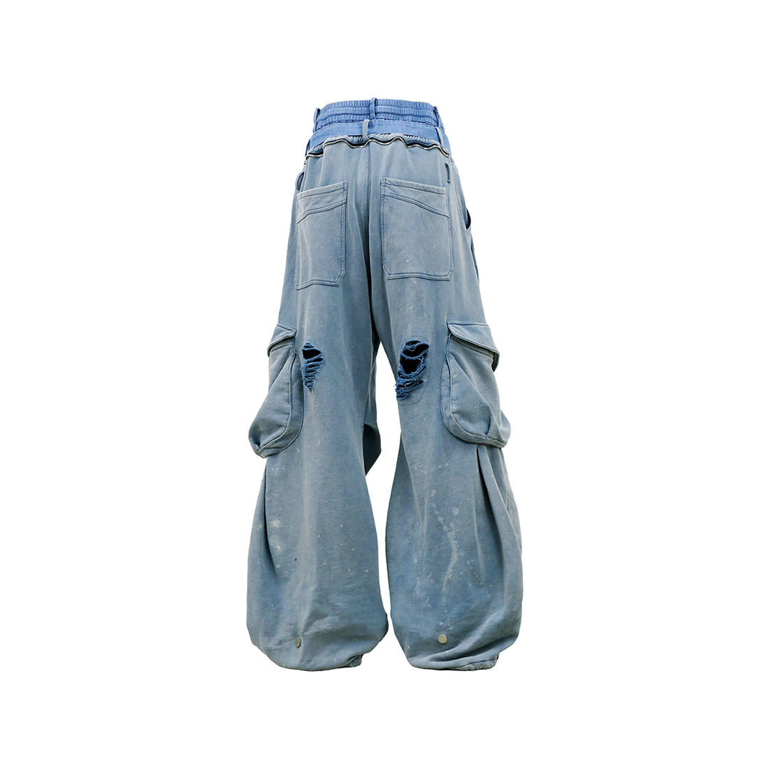 RELABEL Distressed Splatter Double-Waist Cargo Pants-Pants-XS-Free Shipping Leatheretro