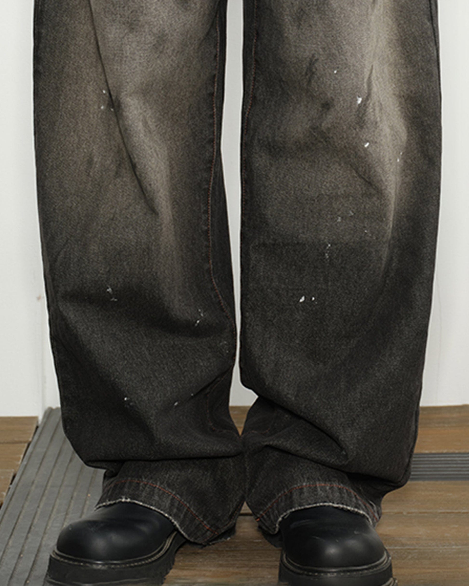 KREATE Eastern Aesthetics Washed Wide-Leg Jeans-Jeans-S-Free Shipping Leatheretro