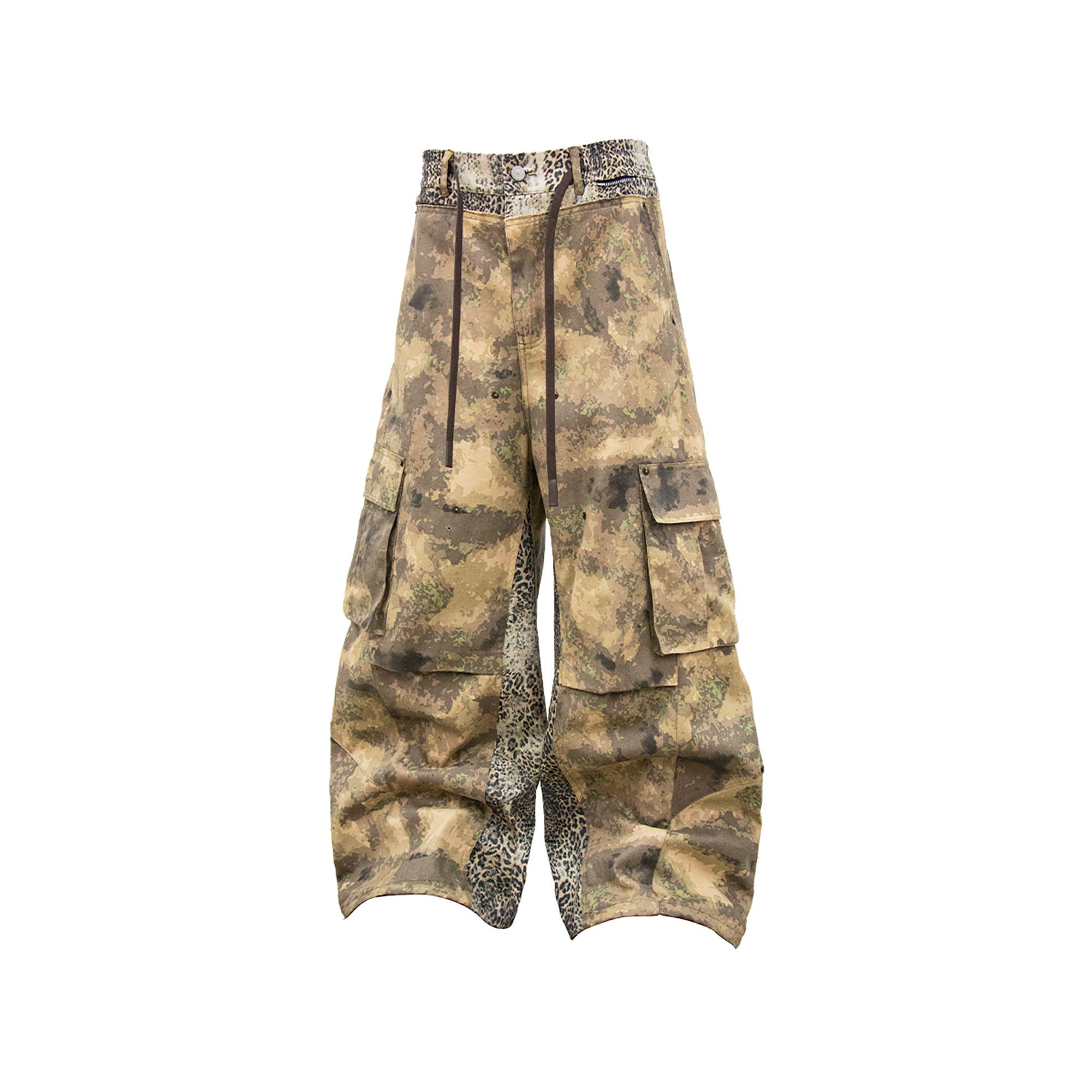 RELABEL Leopard Panel Camo Cargo-Pants-XS-Free Shipping Leatheretro