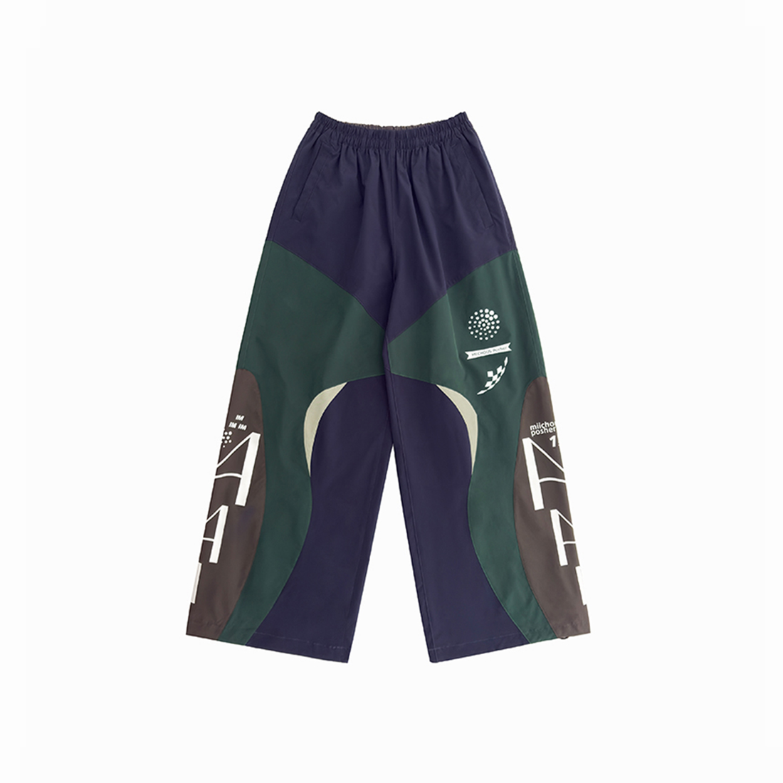 MIICHOUS Contrast Racer Graphic Panel Pants-Pants-S-Free Shipping Leatheretro